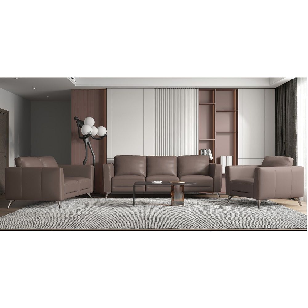 Malaga - Chair - Taupe Leather, dark brown, view 5