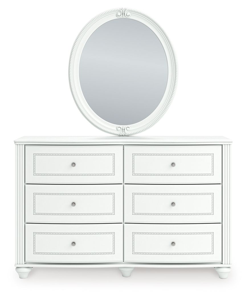 Kozlani - Dresser And Mirror - White