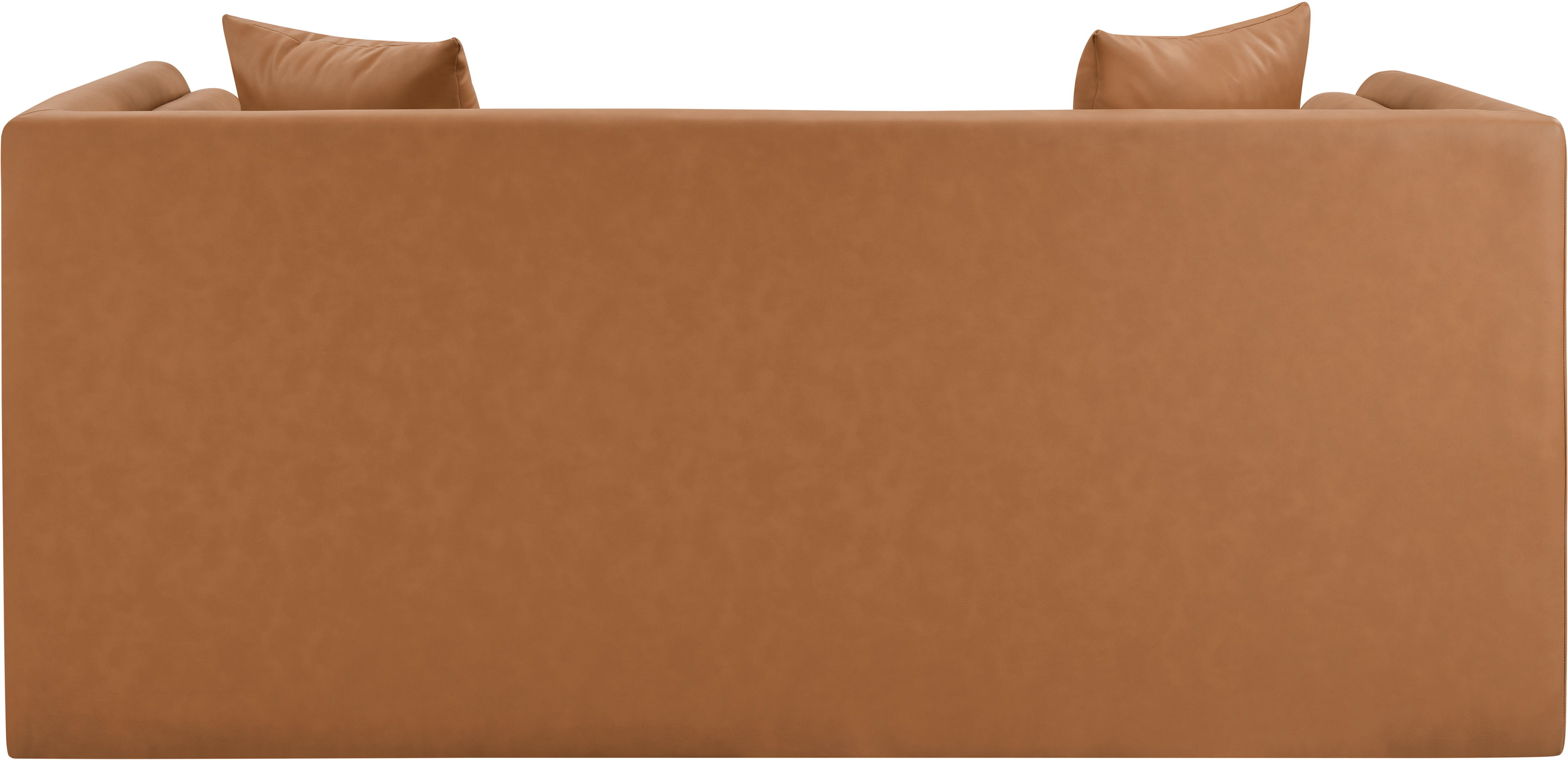 Everett - Vegan Leather 67" Upholstered Loveseat - Cognac