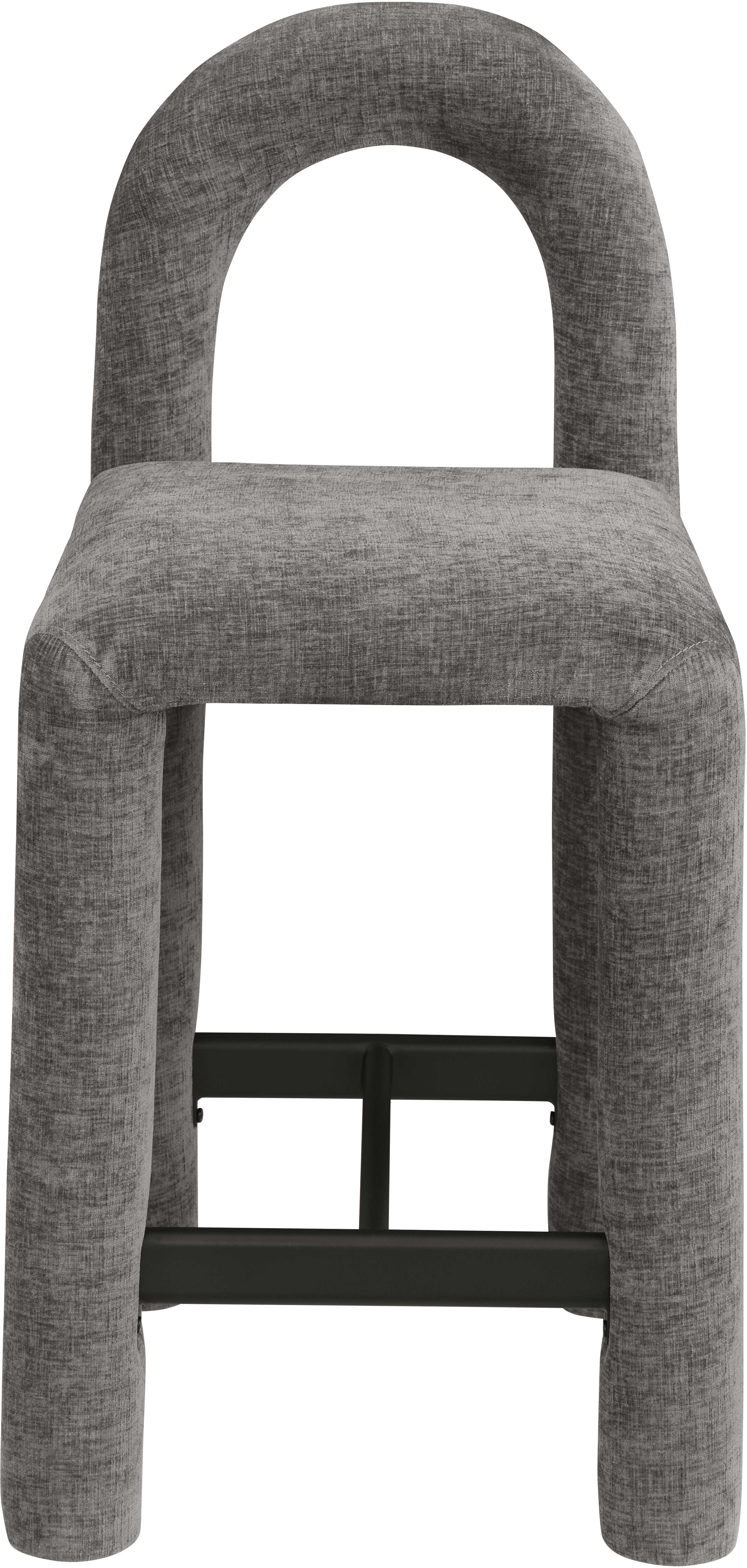 Amari - Chenille Fabric Stool - Gray