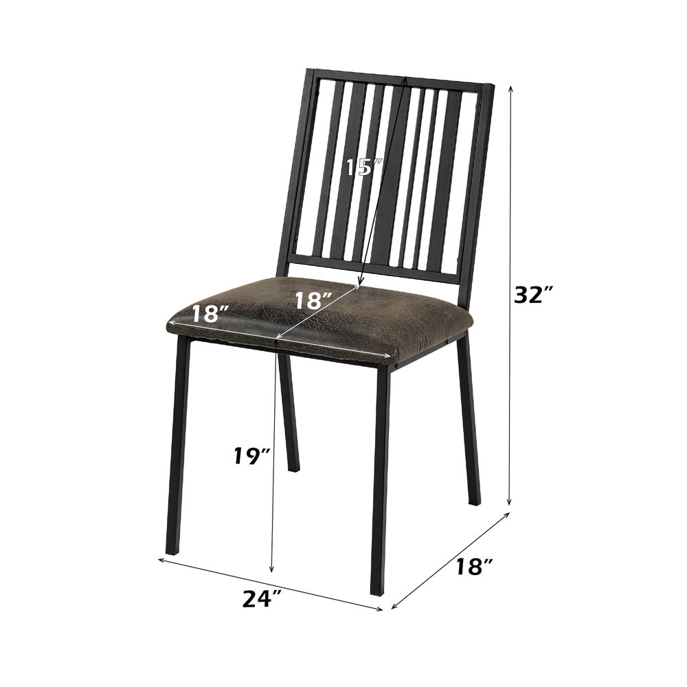 Zudora - Side Chair (Set of 2) - Synthetic Leather & Black, black, view 6