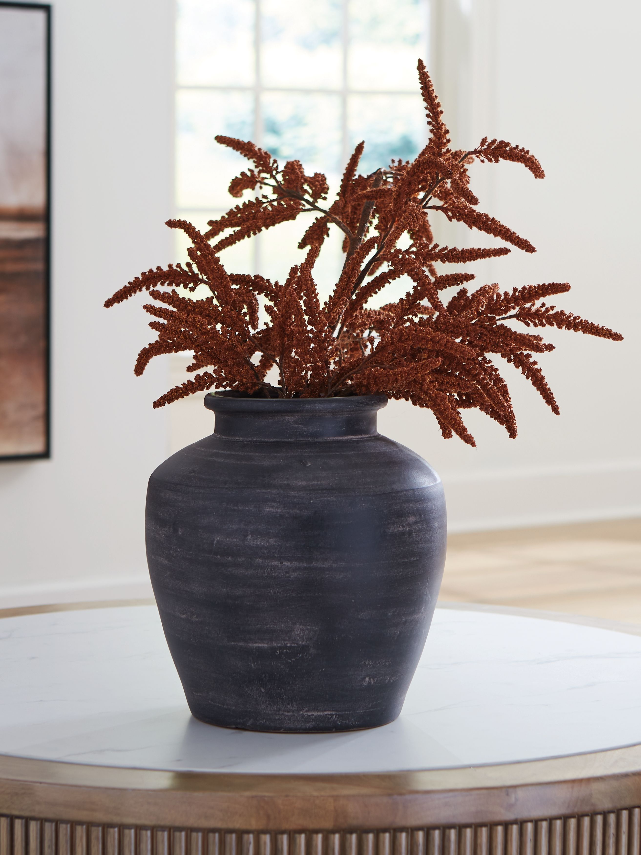 Meadie - 12" Vase - Distressed Black
