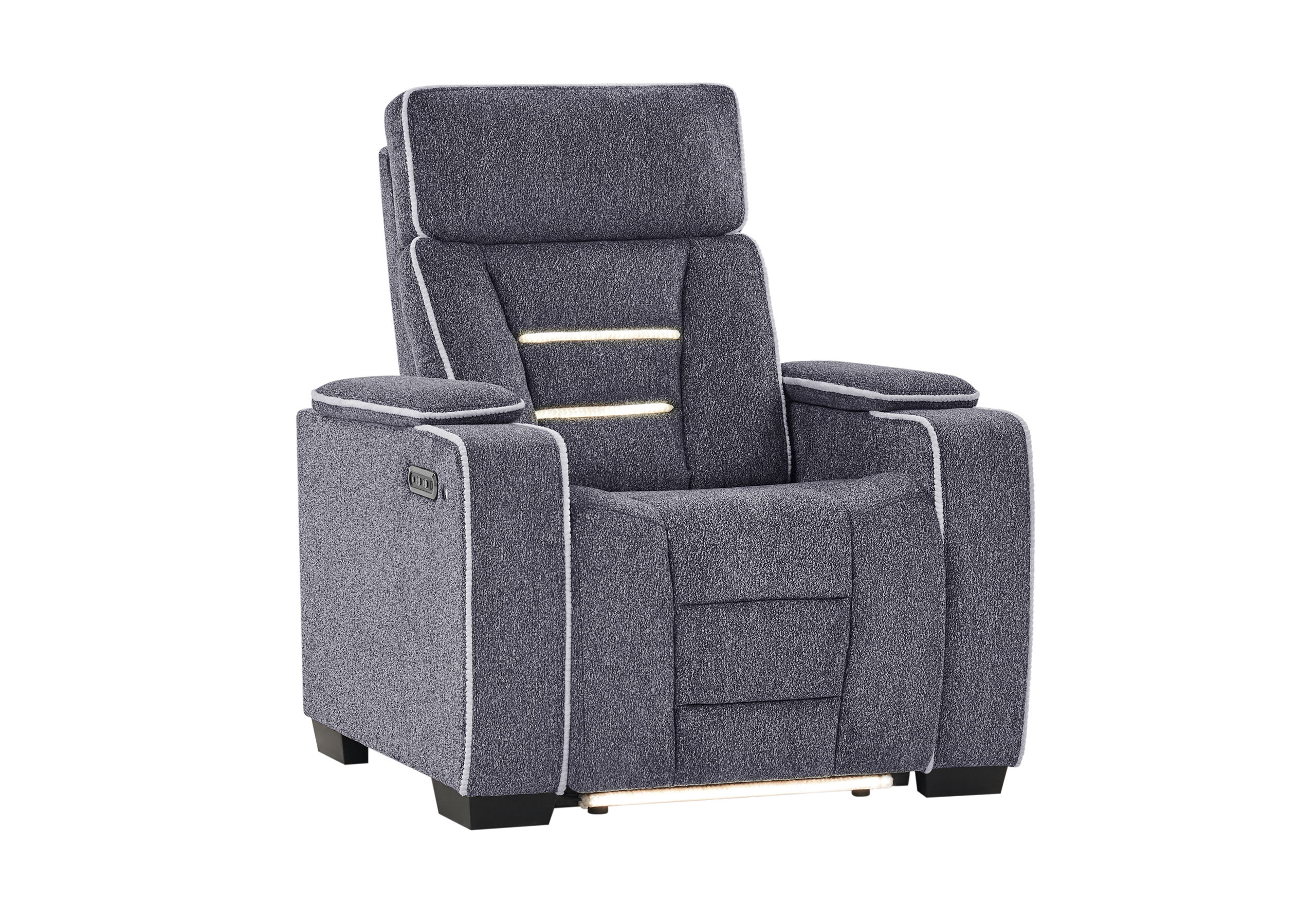 U1895 - P2 Recliner With IS And LED - Dark Gray