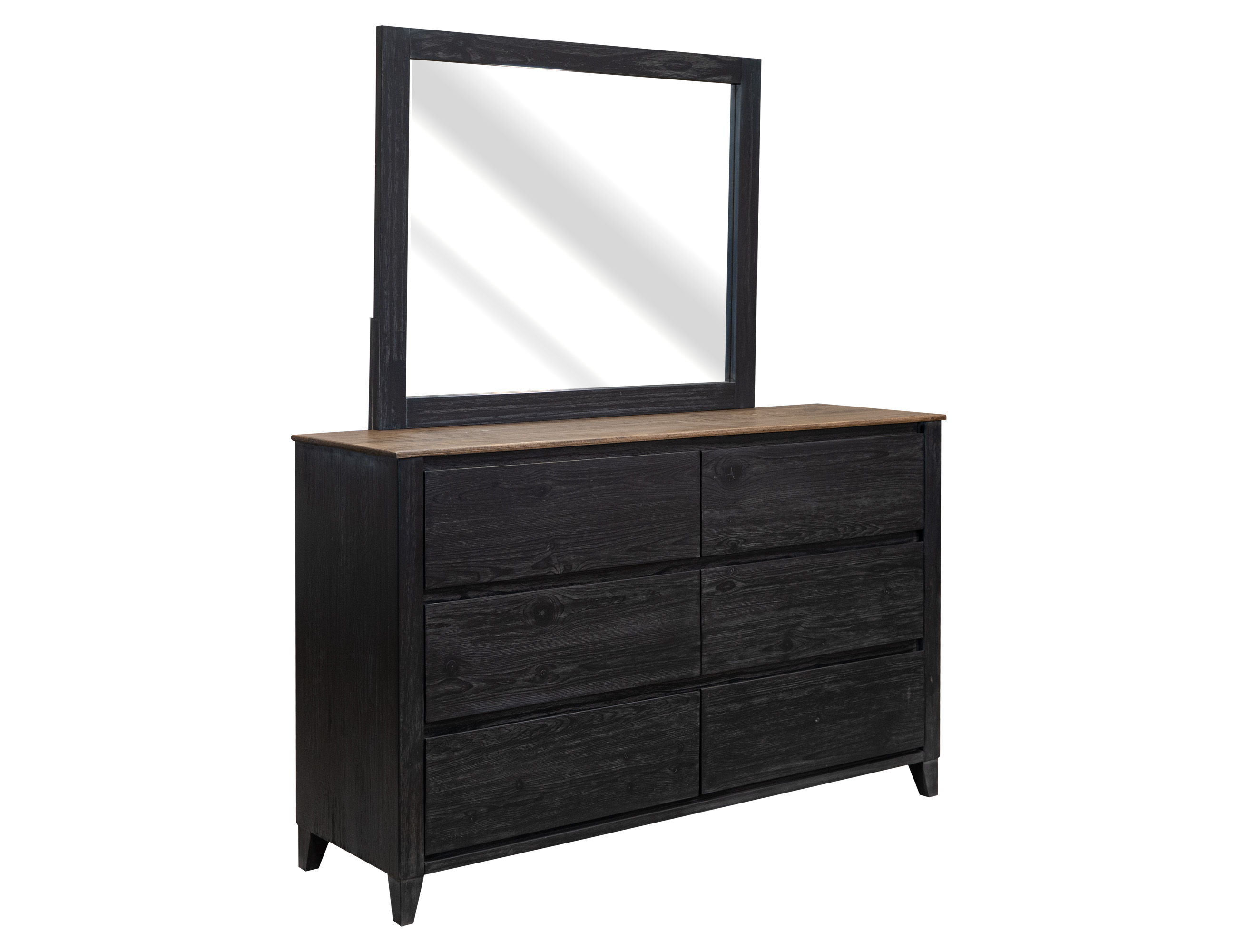International Furniture Direct Empire - Dresser - Satin Black / Brown