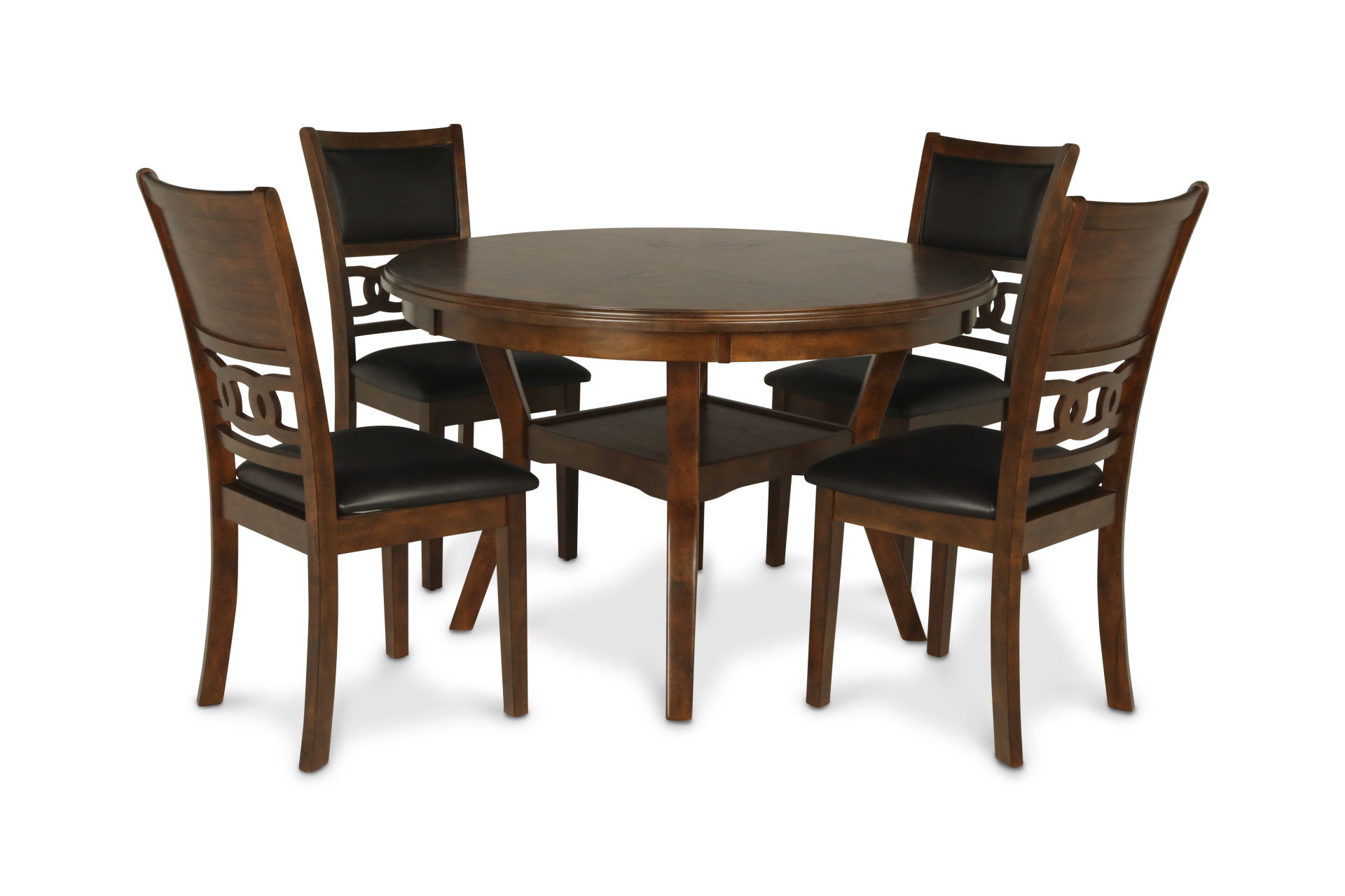 Gia - 5 Piece Round Dining Set - Brown