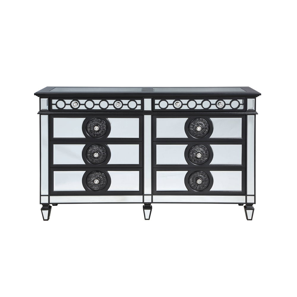 Varian II - Dresser - Mirrored, Black & Sliver, black, view 2