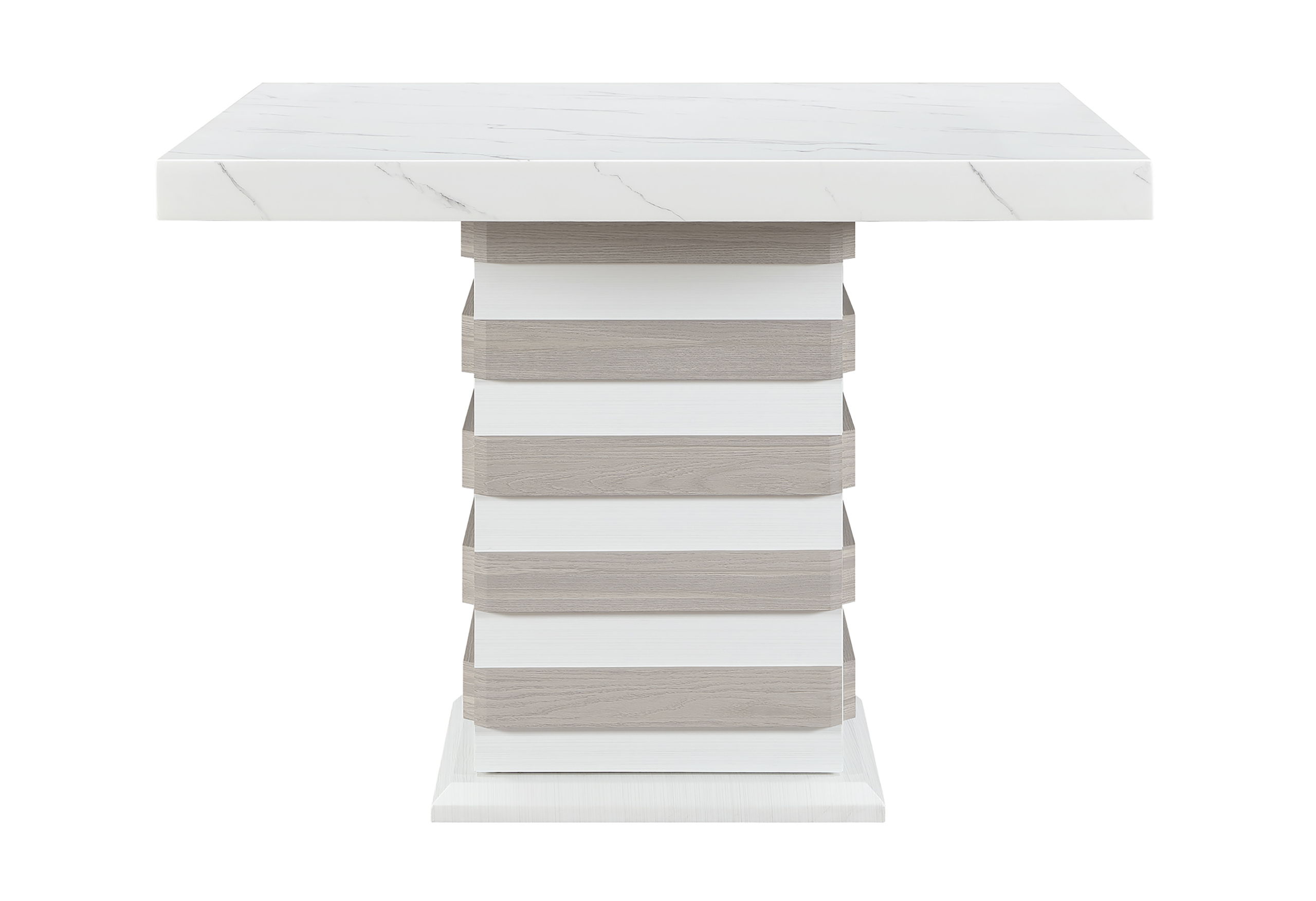 D2507 - 5 Piece Dining Room Set (Bar Table With Hidden Storage In The Base With 4 Bar Stools) - White