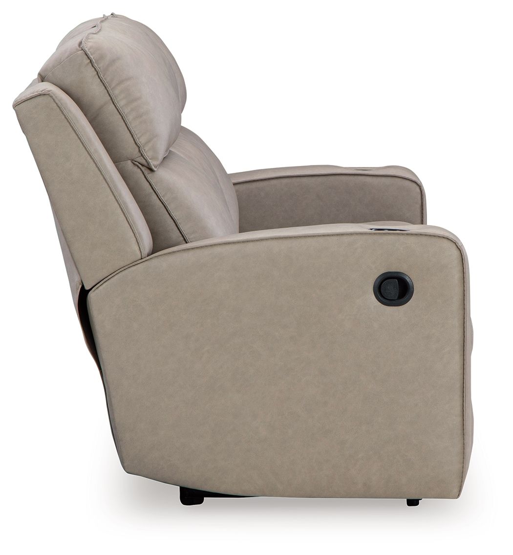 Ashley Furniture Lavenhorne - Rec Sofa W/Drop Down Table - Pebble - Image 5