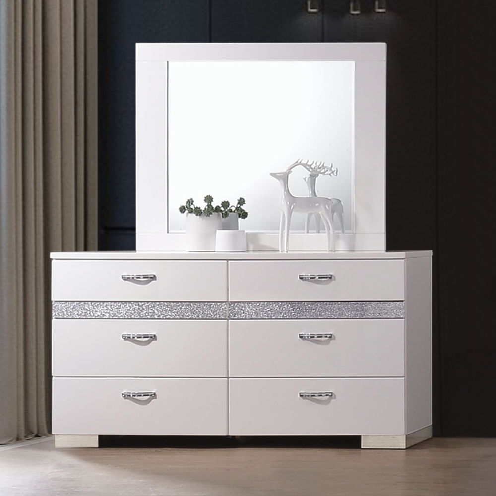 Naima II - Mirror - White High Gloss, white, view 3