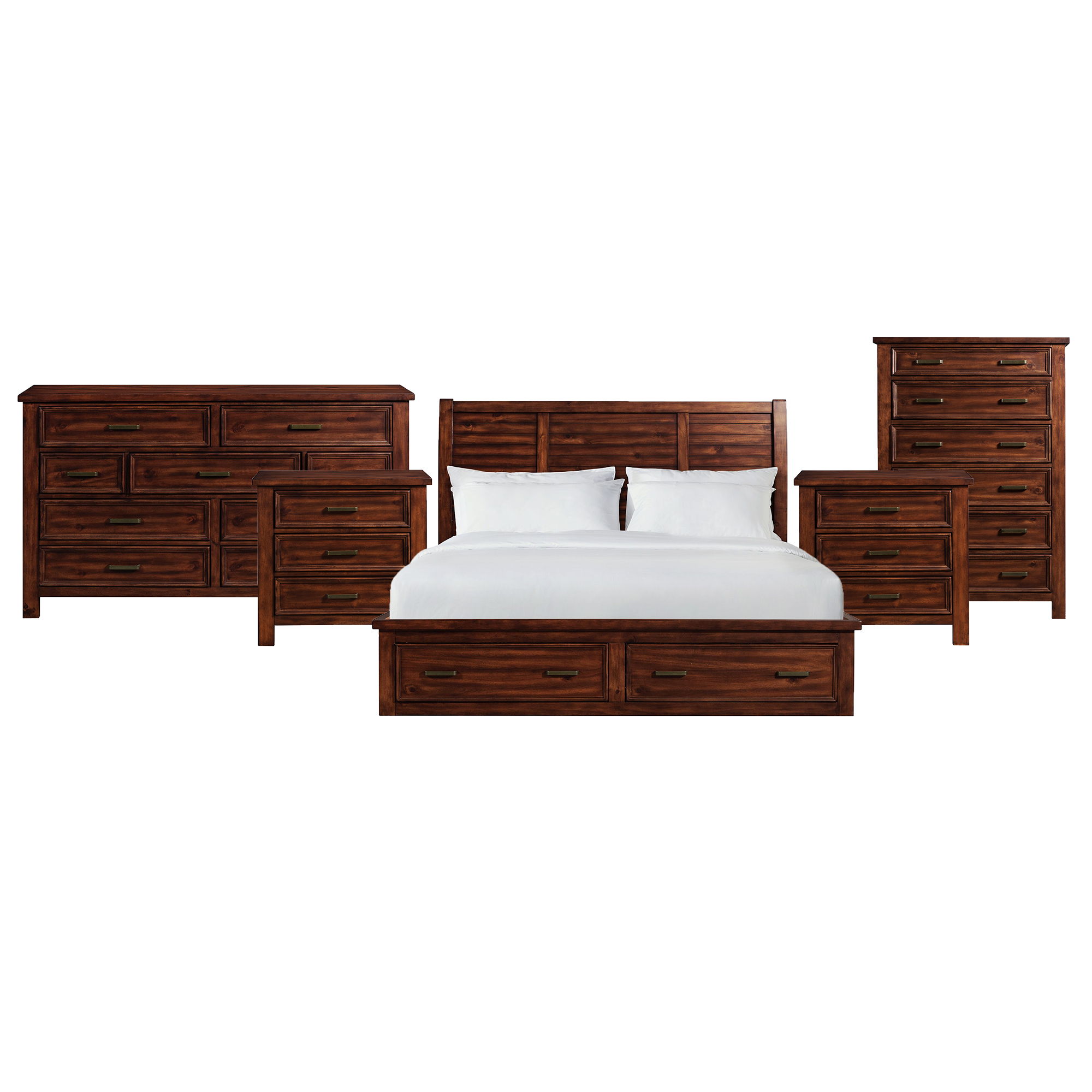 King · 5 Pc · Bedroom Set With 2 Nightstands, Dresser & Chest