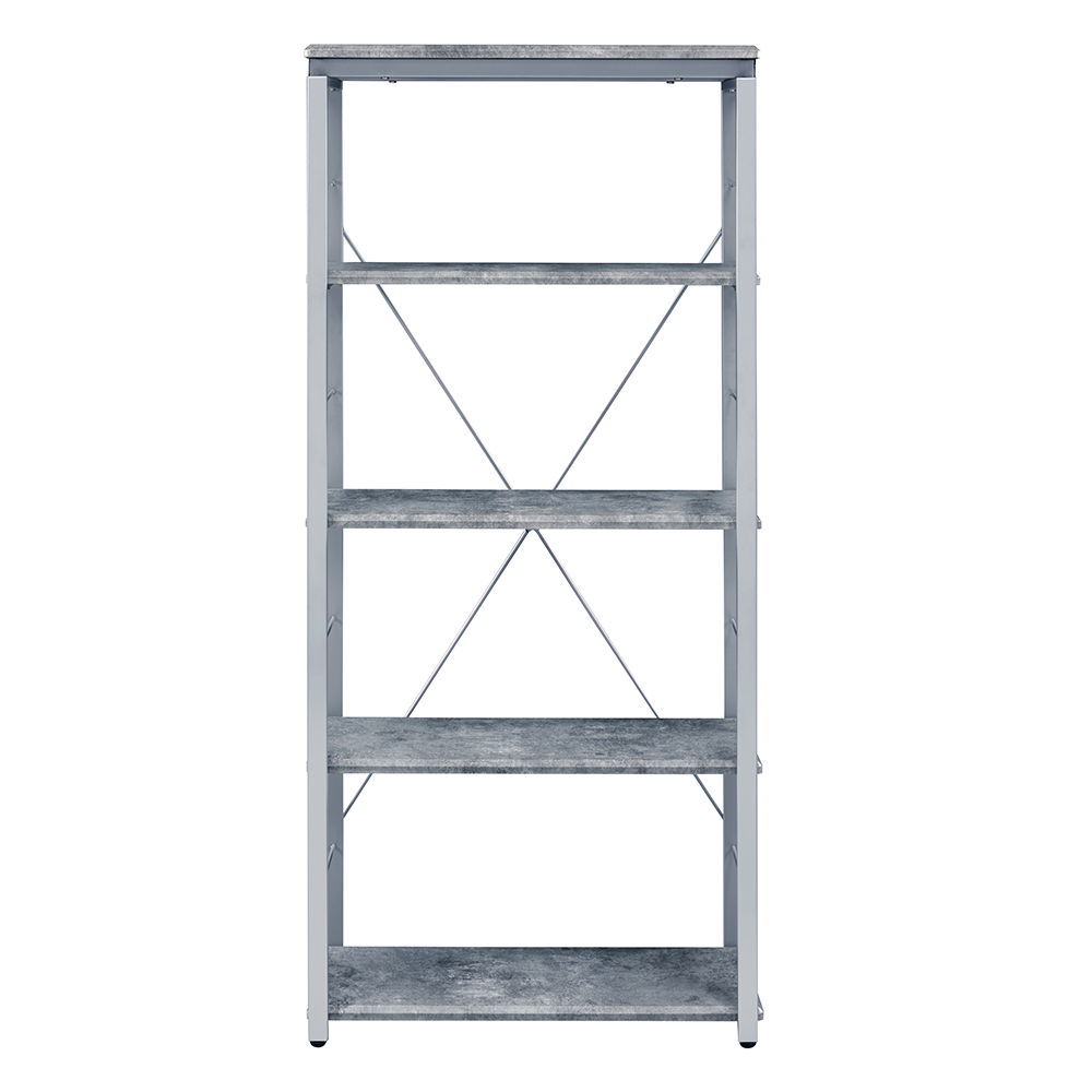 Jurgen - Bookshelf - Faux Concrete & Silver, silver, view 5