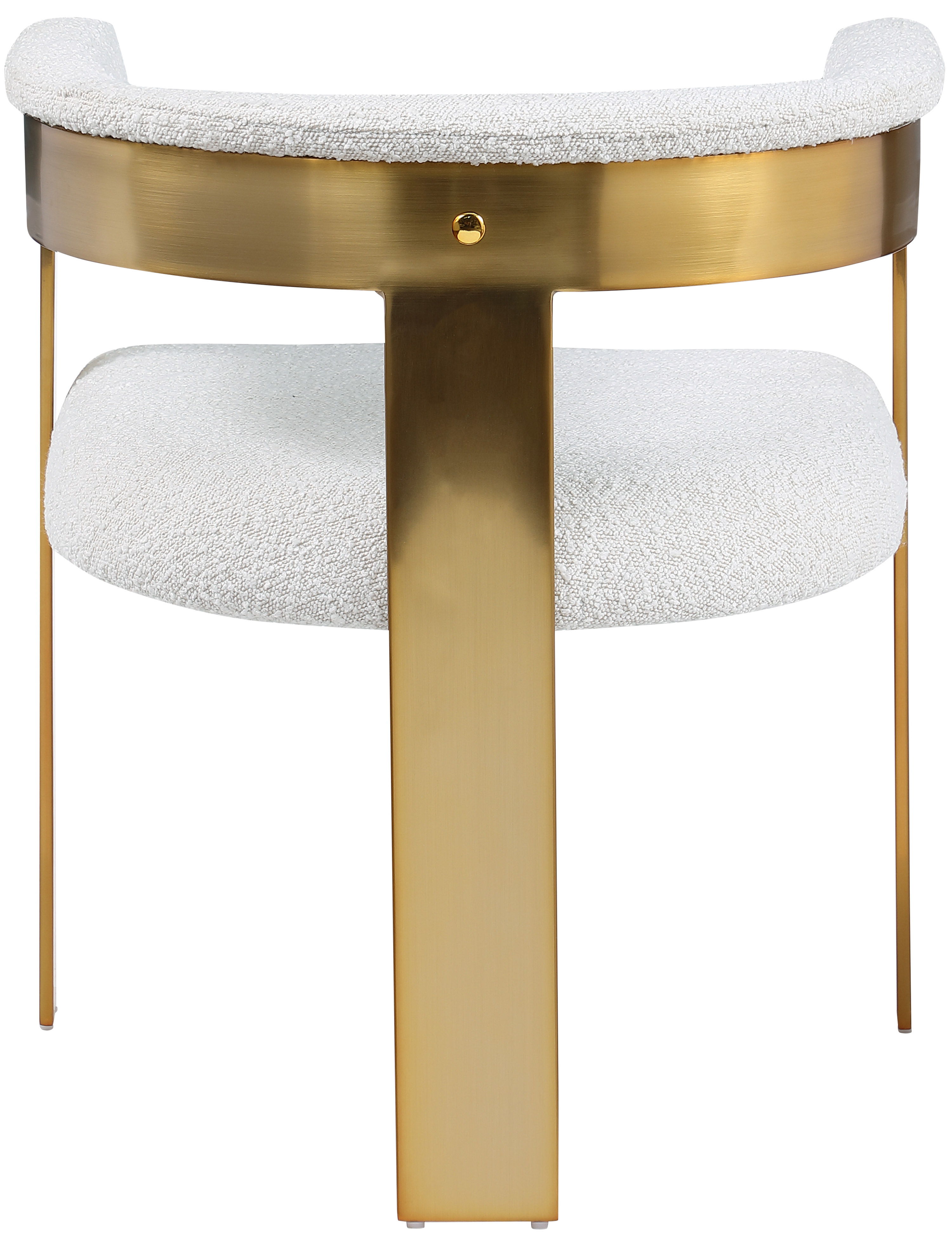 Romeo - Boucle Dining Chair With Gold Base (Set of 2) - Cream