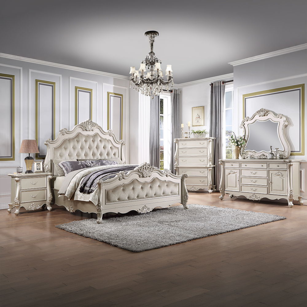 Bently - Queen Bed - Fabric & Champagne, silver, view 5
