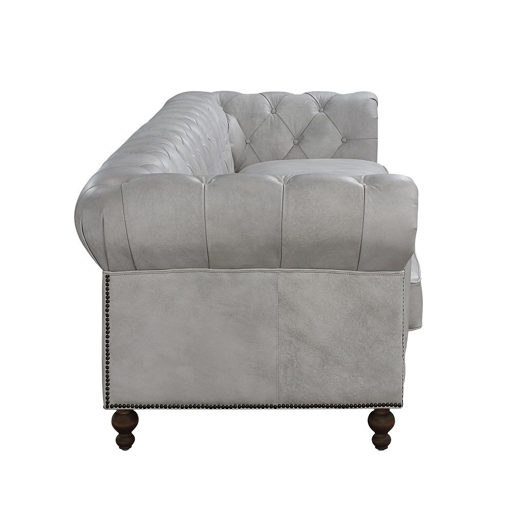 Ofer - Sofa - Vintage White Top Grain Leather, gray, view 4
