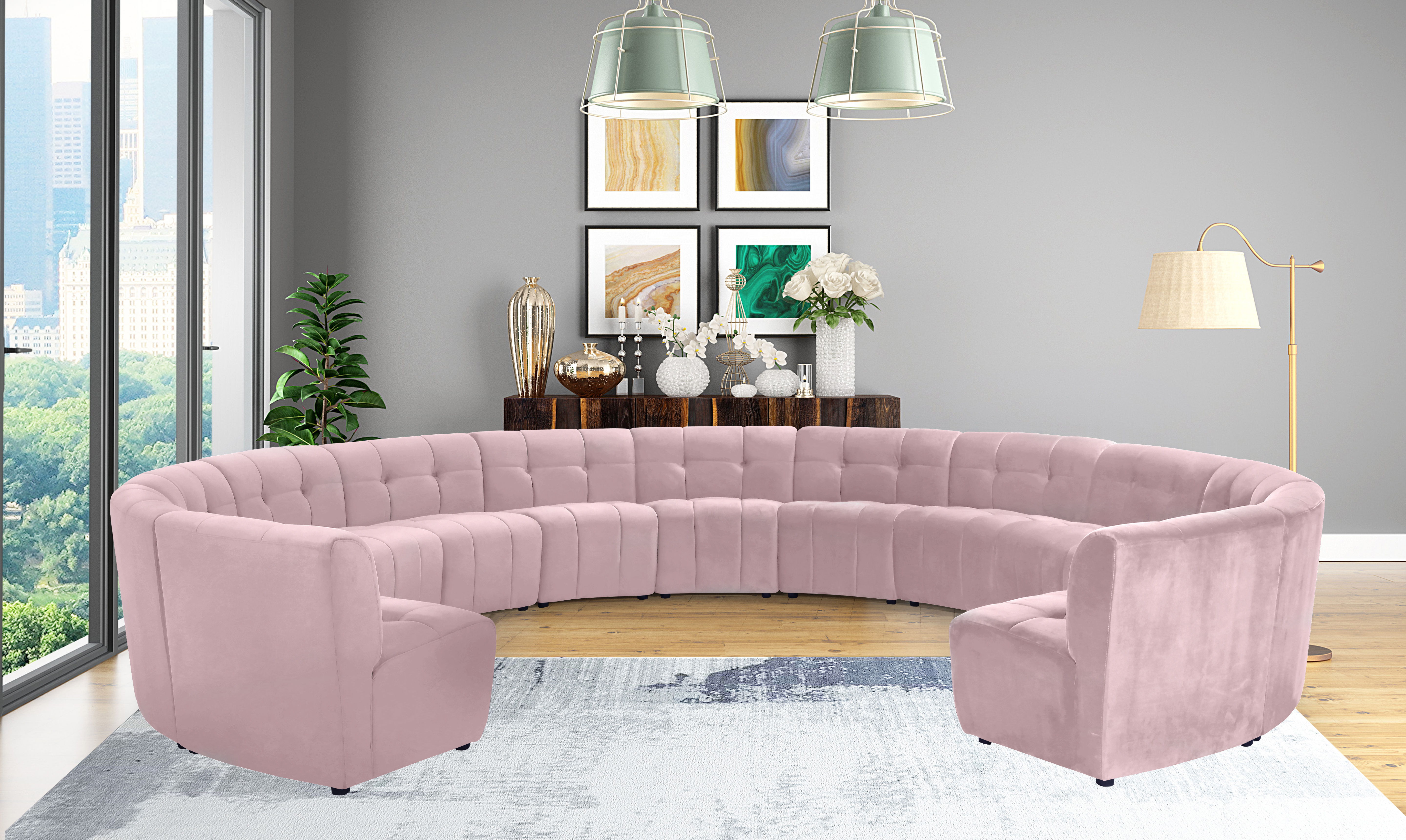 Limitless - 13 Piece Modular Sectional - Pink
