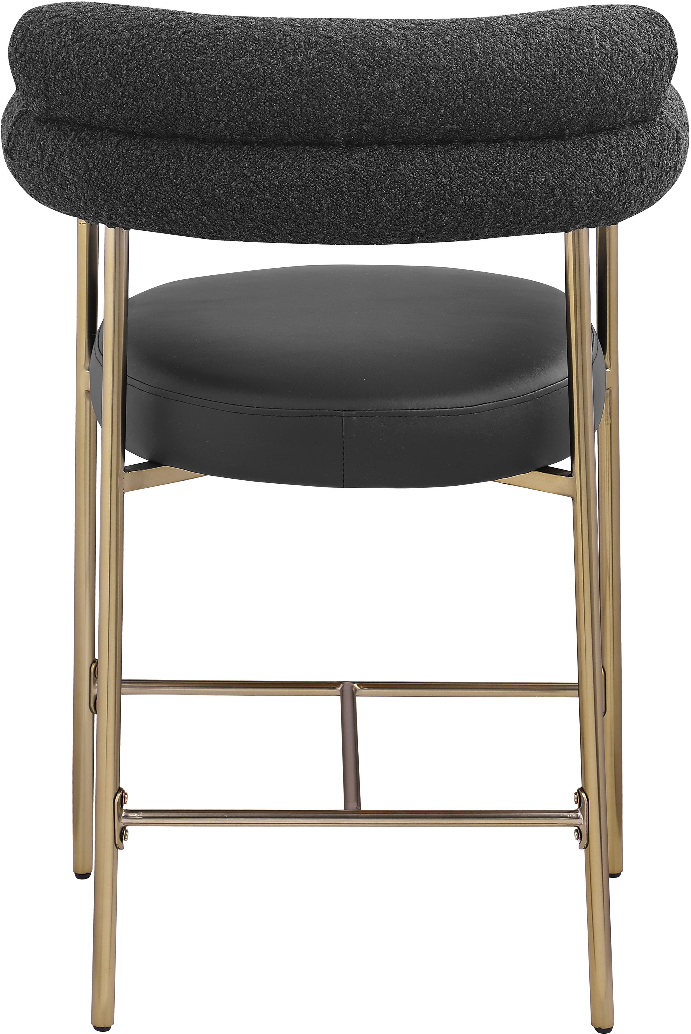 Blake - Faux Leather Counter Stool With Bronze Legs (Set of 2) - Black