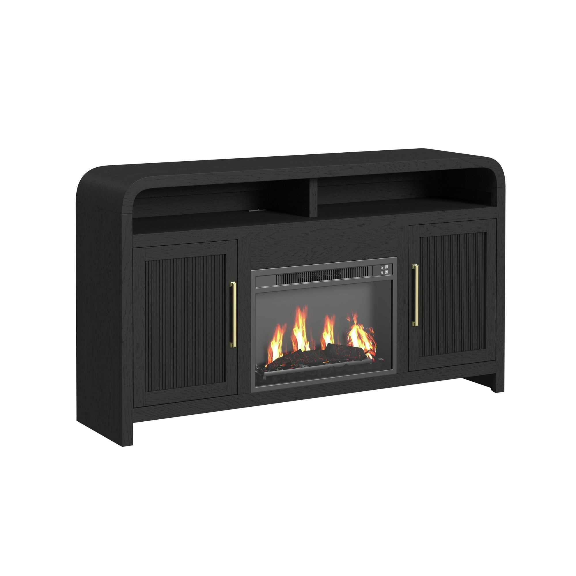 Ridgemont - Complete Fireplace Cabinet (Single Pack) - Black