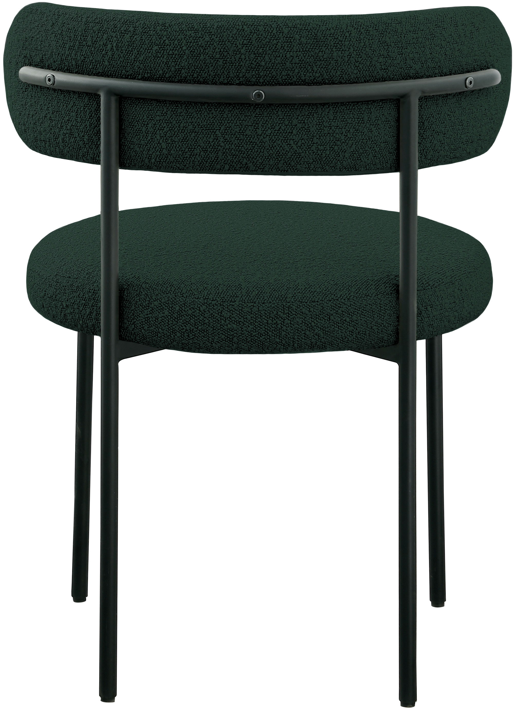 Beacon - Boucle Fabric Dining Chair With Black Legs (Set of 2) - Green