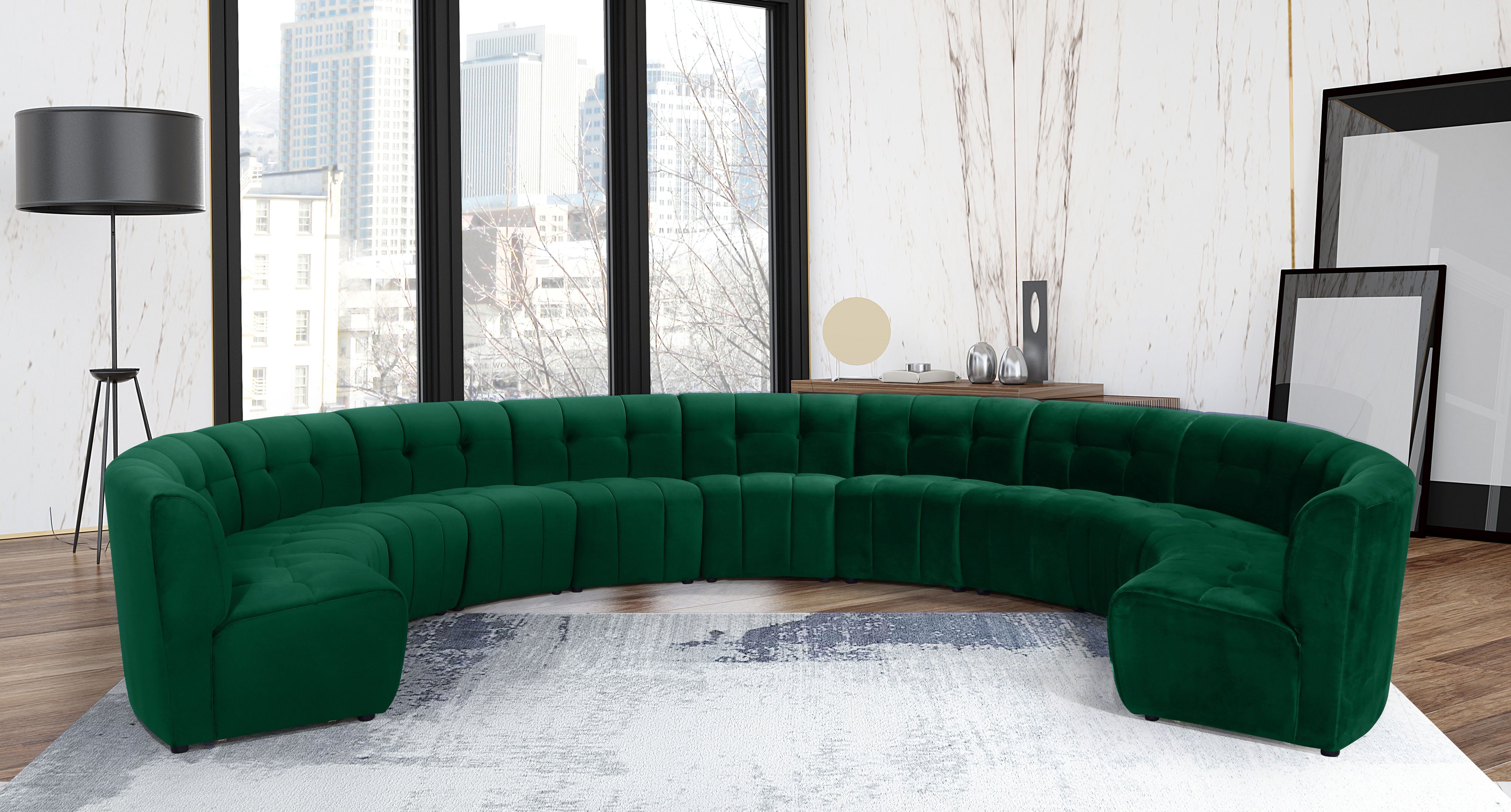 Limitless - 11 Piece Modular Sectional - Green