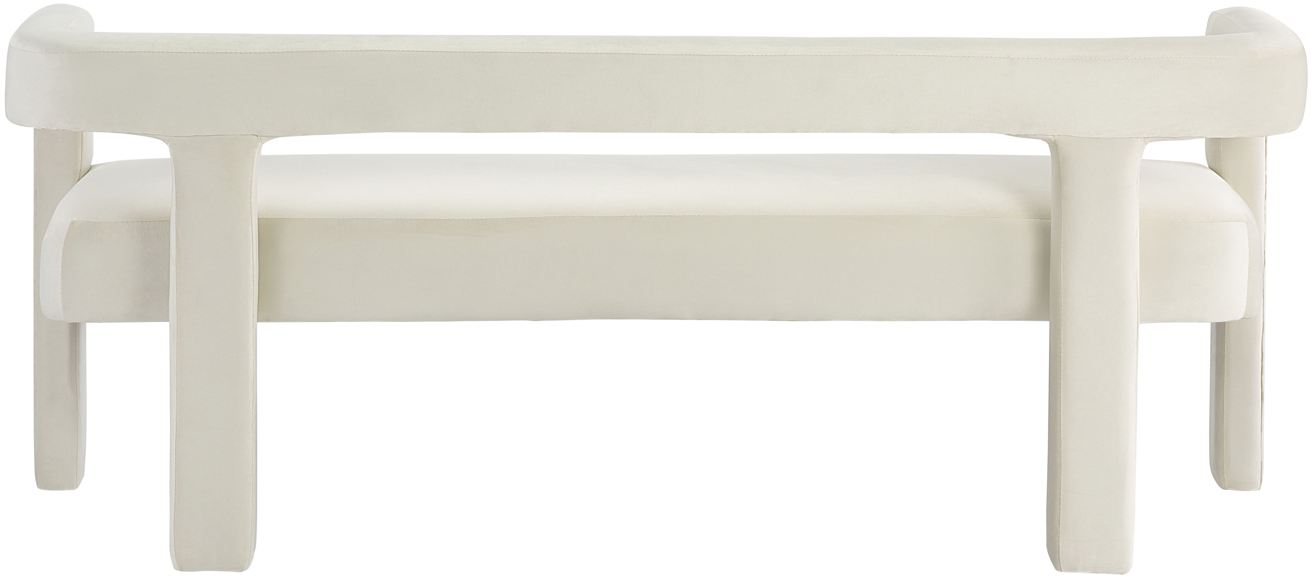 Athena - Velvet Bench - Cream