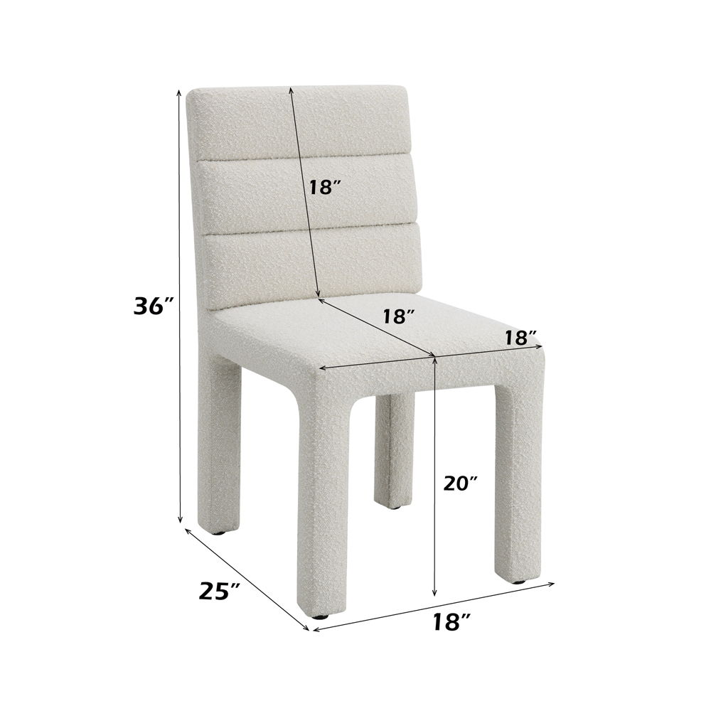 Hettie - Side Chair (Set of 2) - Beige Boucle, white, view 8
