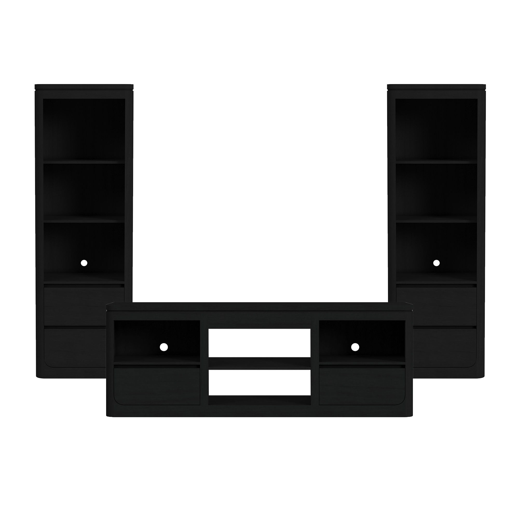 Rosalie - 3 Piece Entertainment Unit With 71" TV Console - Black