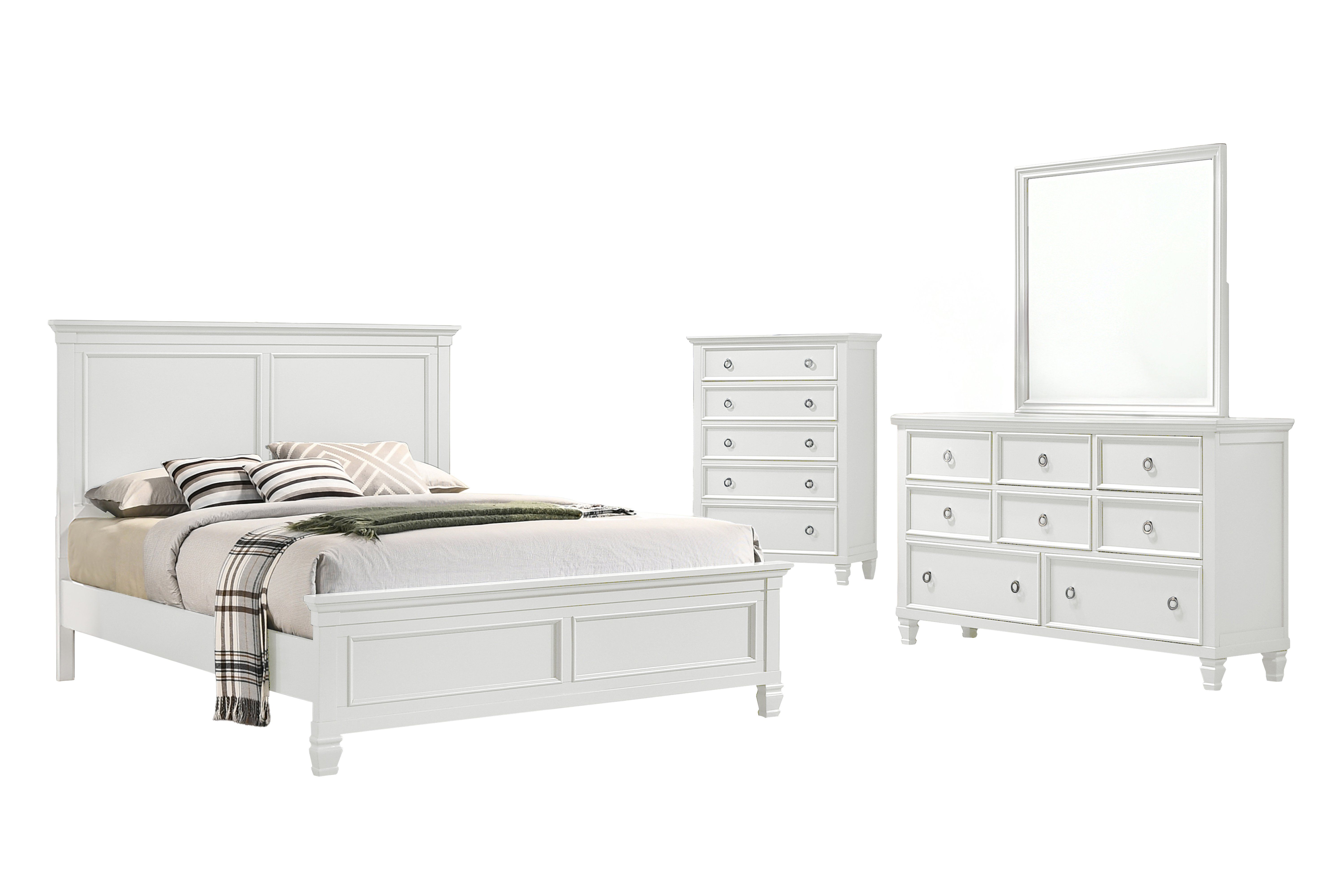 King · 4 Pc · Bed, Dresser, Mirror, Chest
