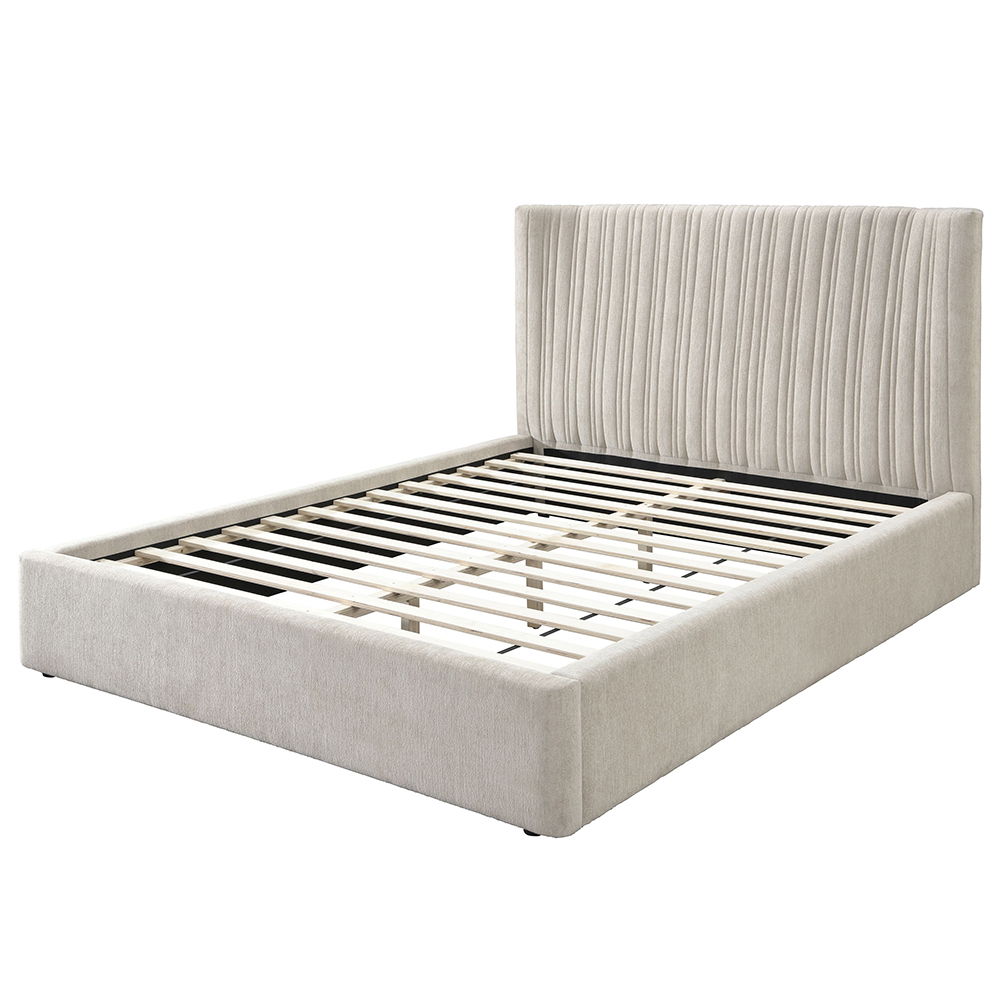 Loren - Queen Bed - Beige Fabric, beige, view 2