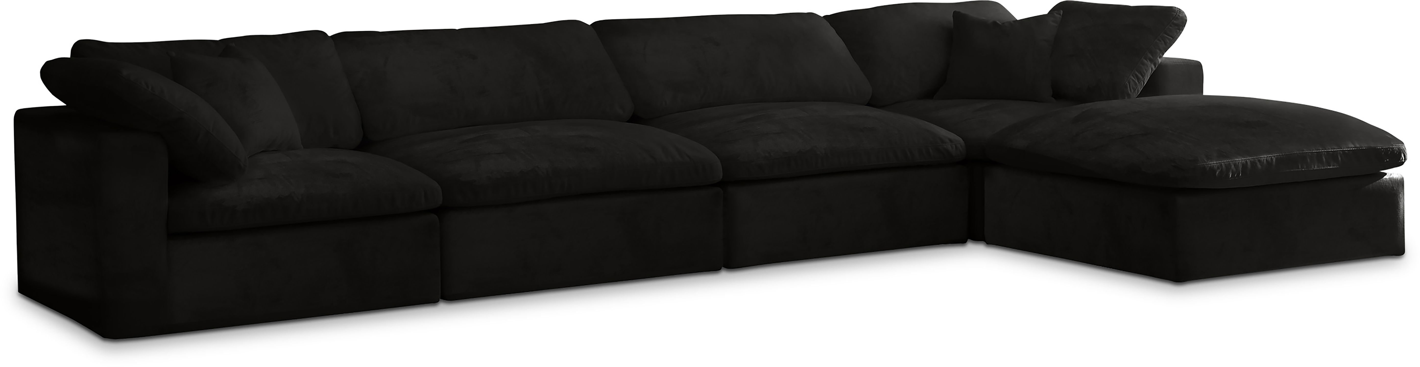 Cozy - 5 Piece Modular Sectional With Chaise - Black