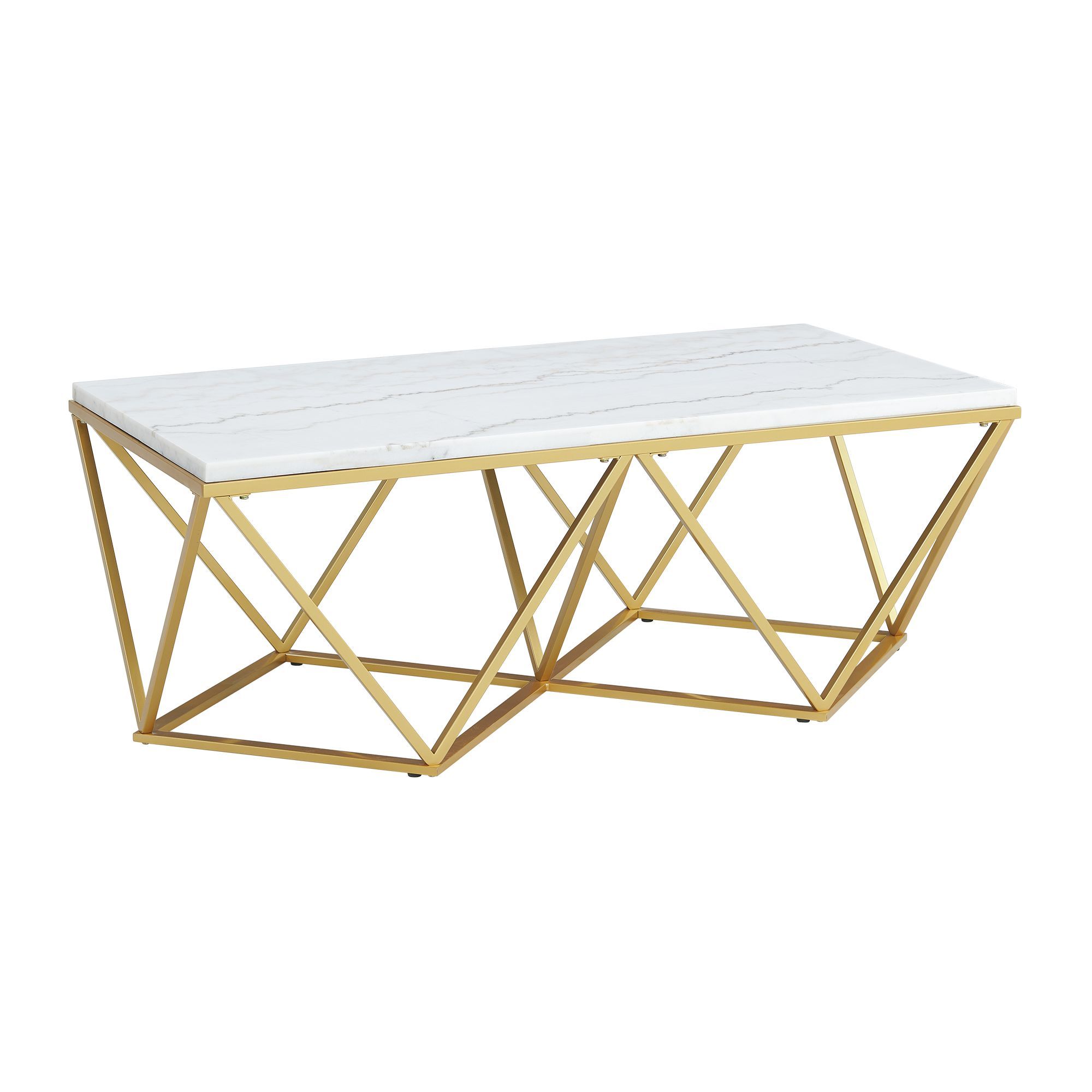 Riko - 2 Piece Occasional Table Set Coffee Table & End Table - Gold