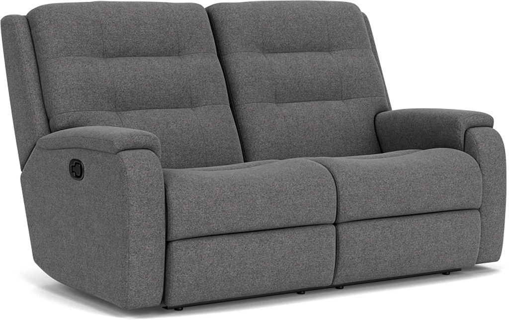 Arlo - Transitional Fabric Reclining Loveseat, dark gray