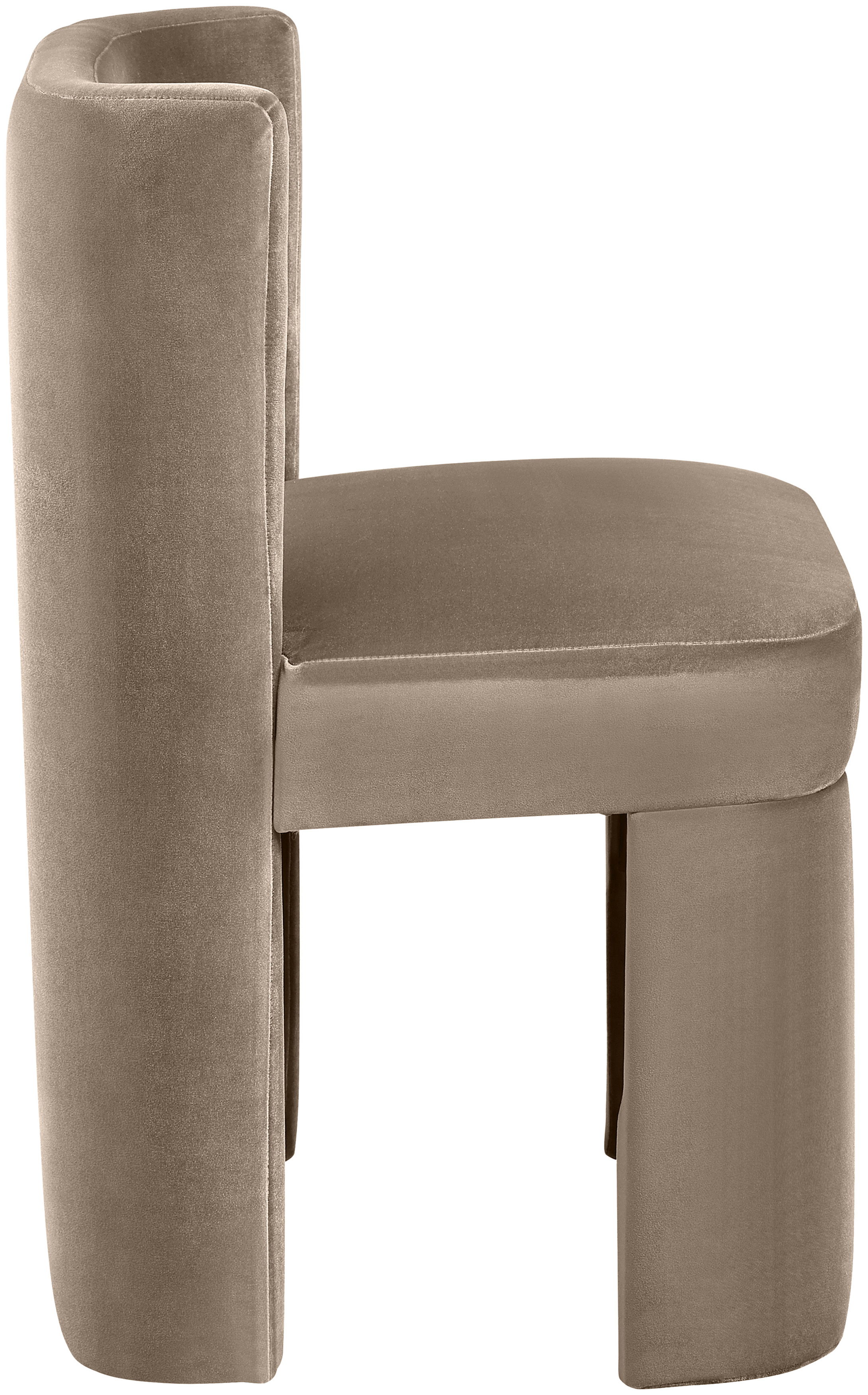 Zuno - Velvet Performance Fabric Upholstered Dining Chair (Set of 2) - Taupe