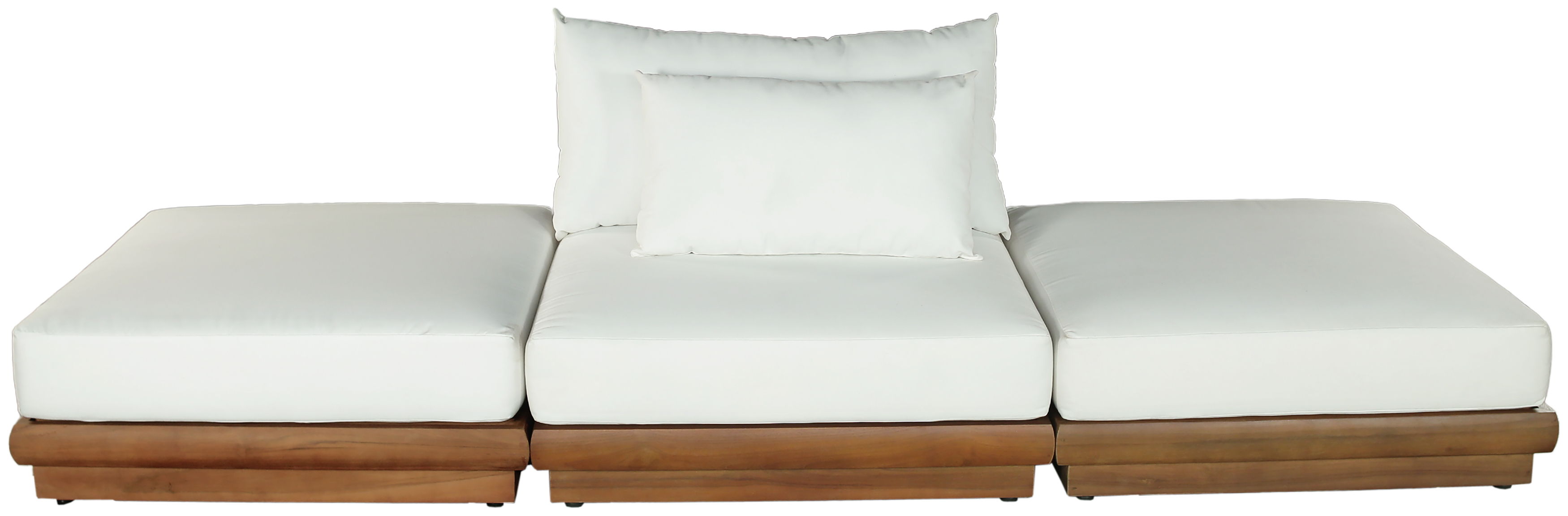 Mirella - 3 Piece Water Resistant Fabric Upholstered Outdoor Patio Modular Sofa - Off-White