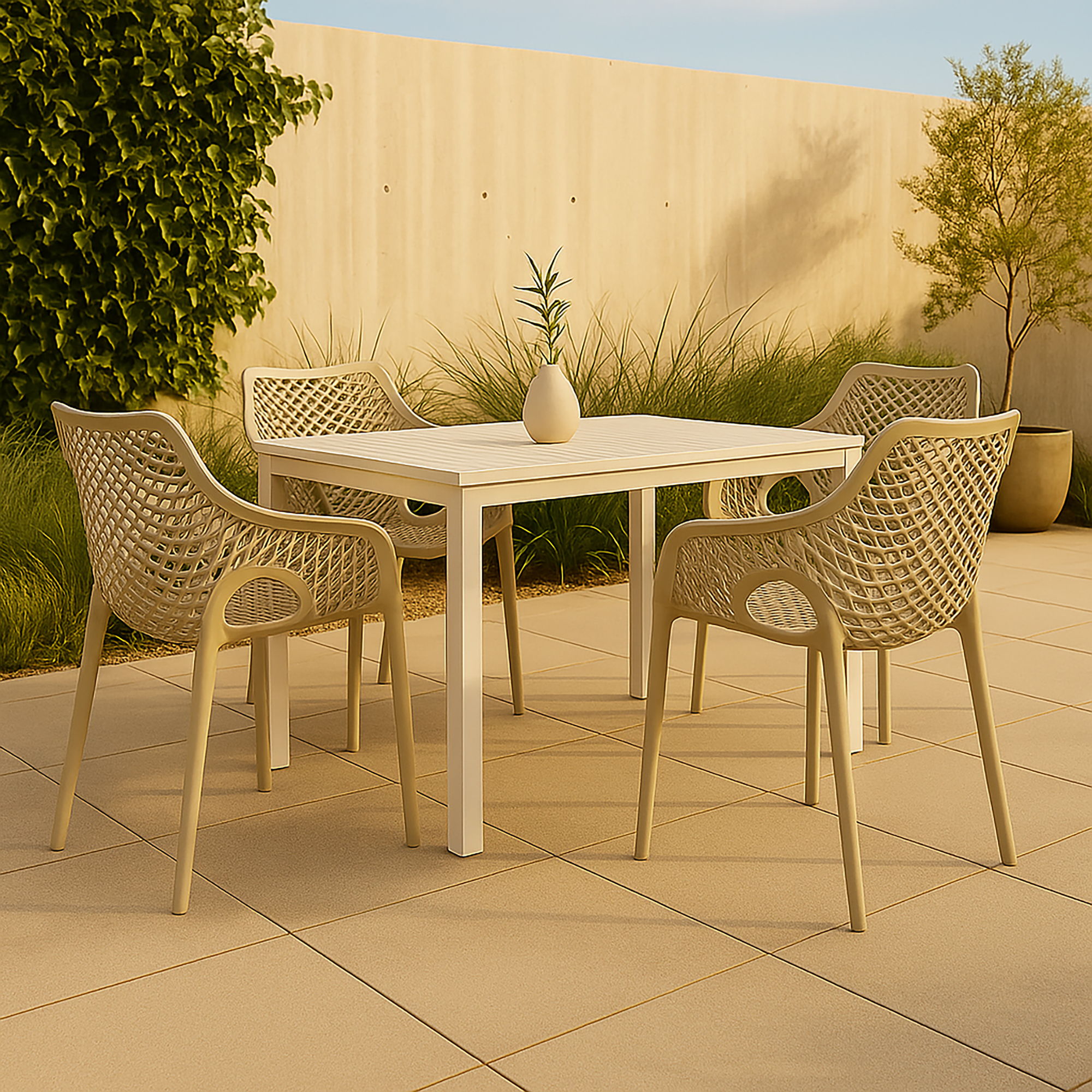 Mykonos - Outdoor Patio Dining Chair (Set of 4) - Taupe