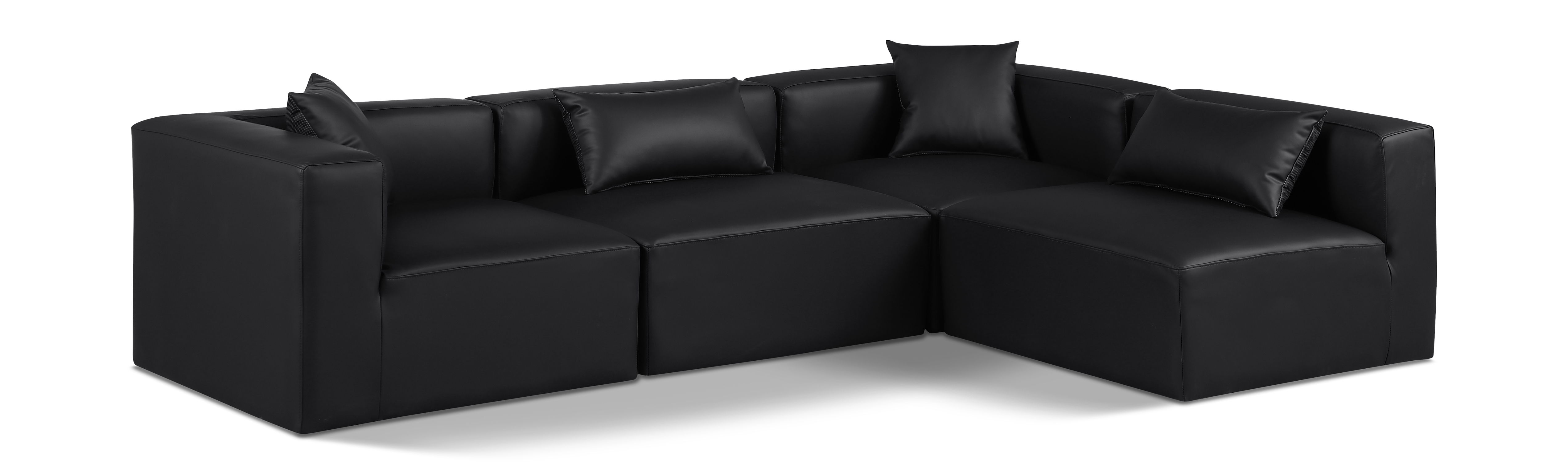 Cube - 4 Piece Modular Corner Sectional - Black