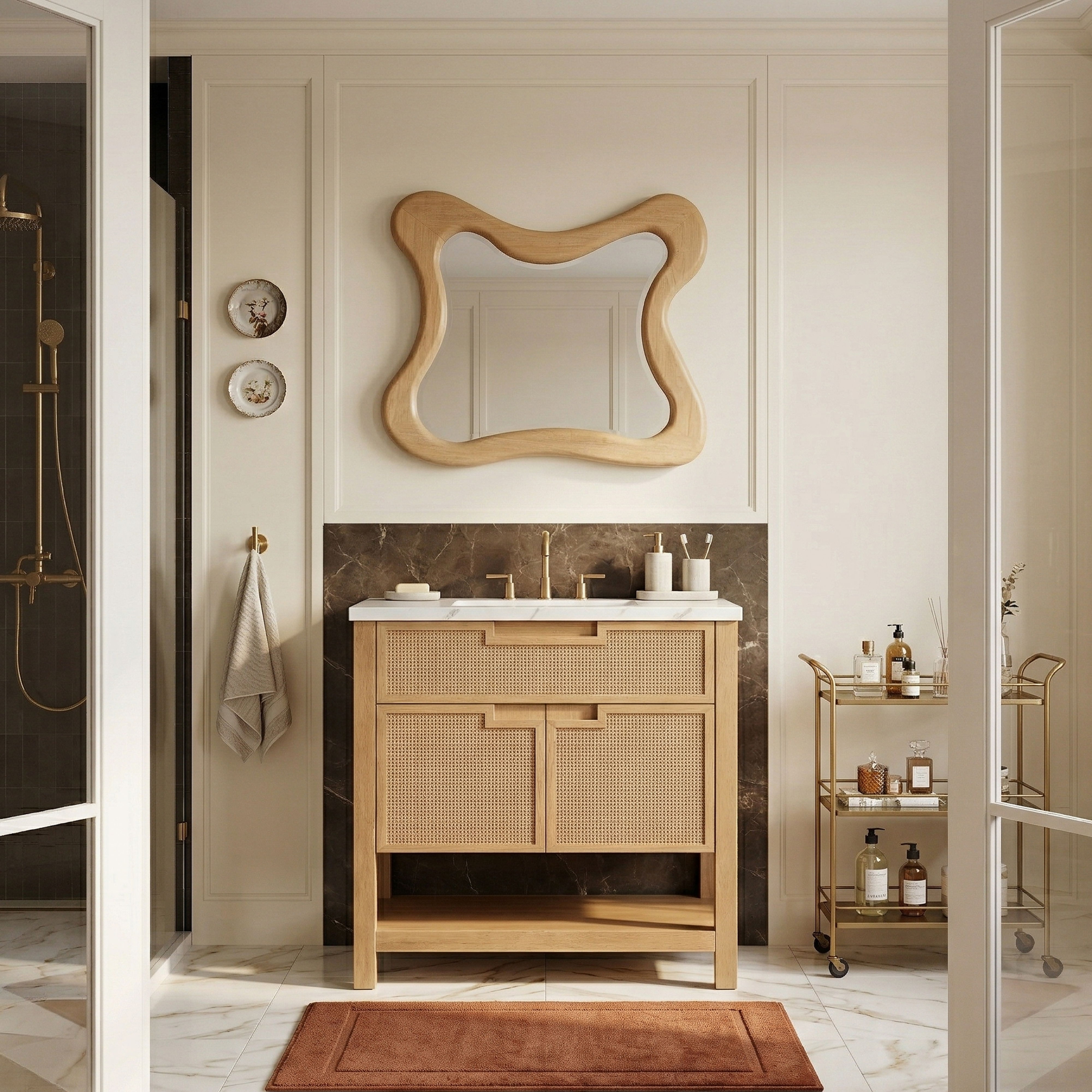 Soren - 30'' Bathroom Vanity - Natural / White