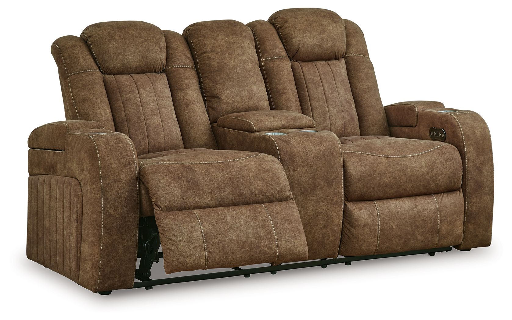 Ashley Furniture Wolfridge - 2 Pc. - Power Reclining Sofa, Power Reclining Loveseat With Console - Brindle - Image 8
