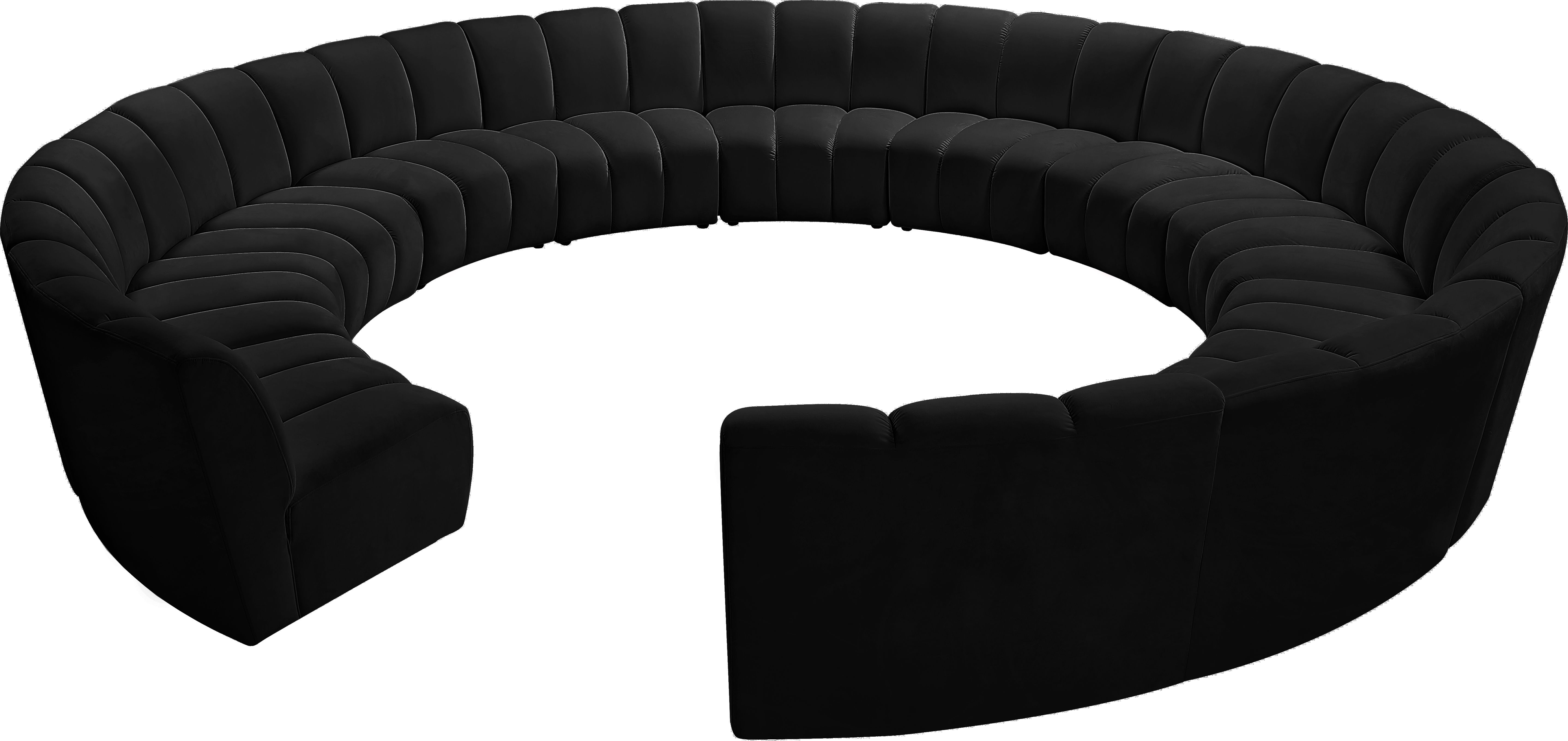 Infinity - 12 Piece Fabric Modular Sectional - Black
