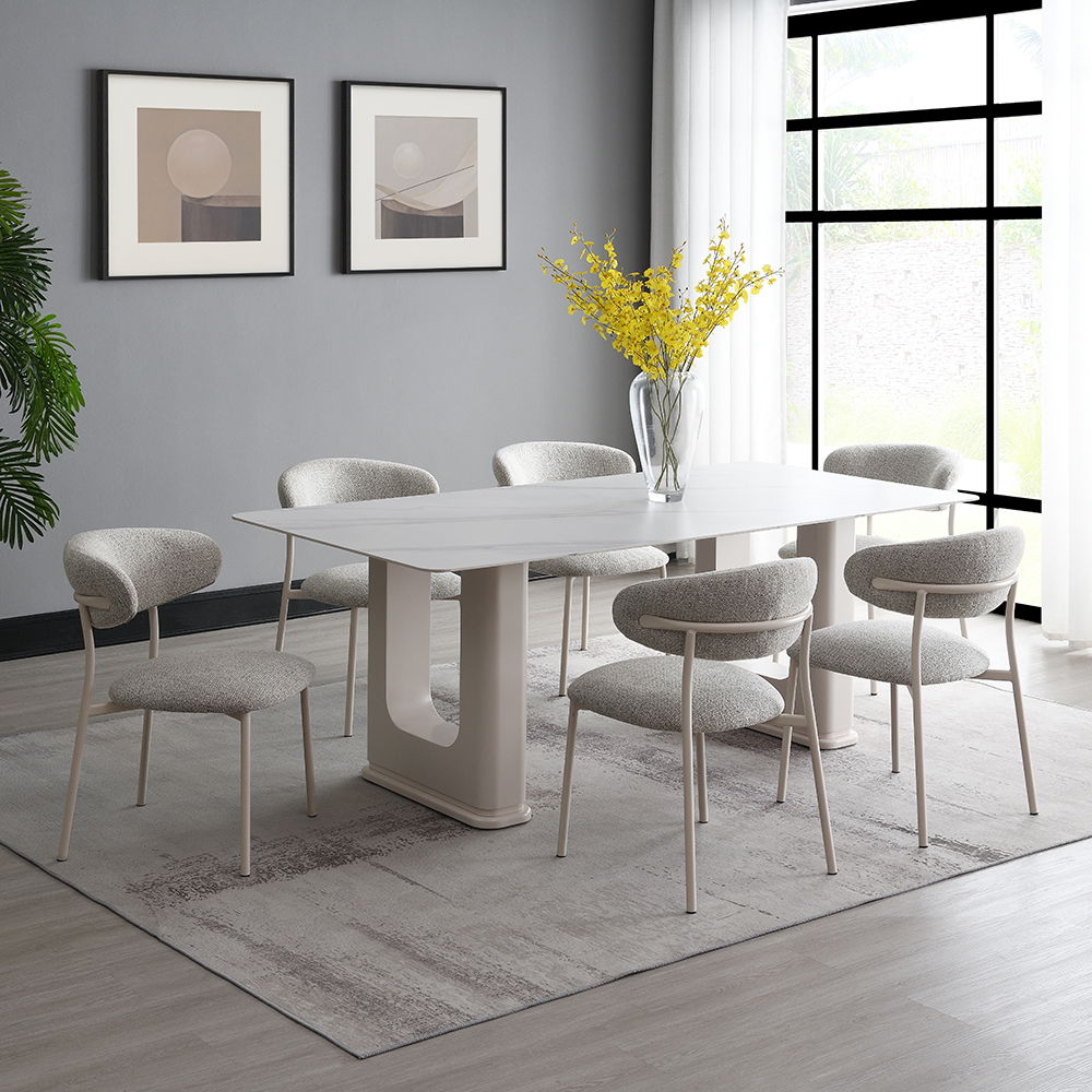 Kalam - Dining Table - Ceramic Top & Beige, beige, view 4