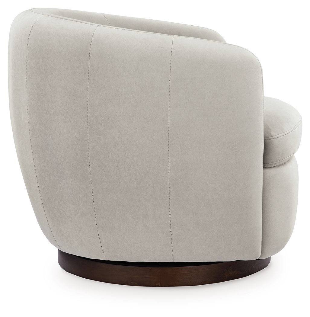 Ashley Furniture Annbury - Swivel Accent Chair - Light Beige - Image 4