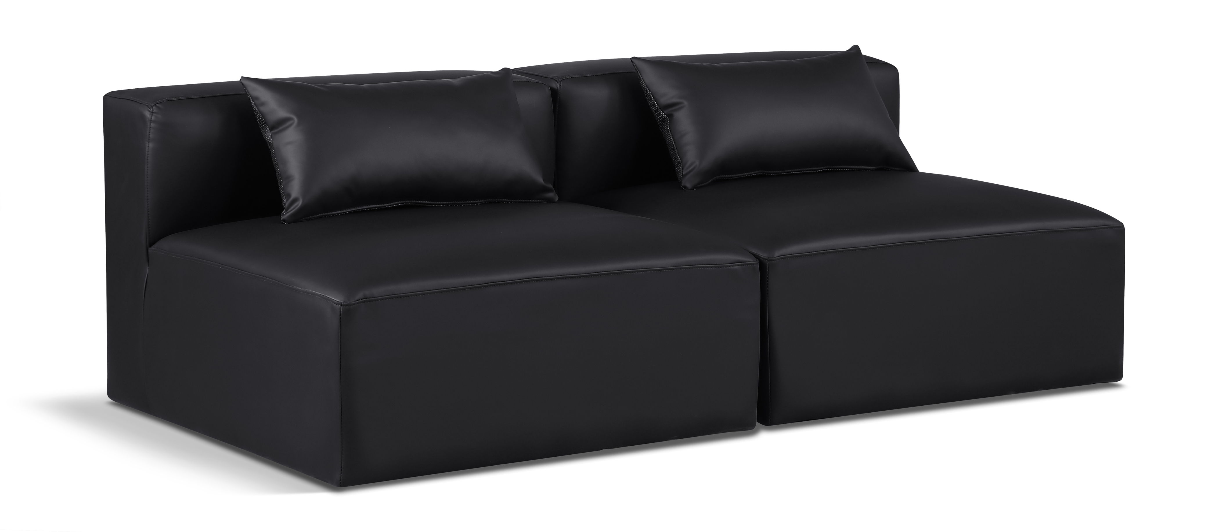 Cube - Modular 2 Seat Armless Sofa - Black