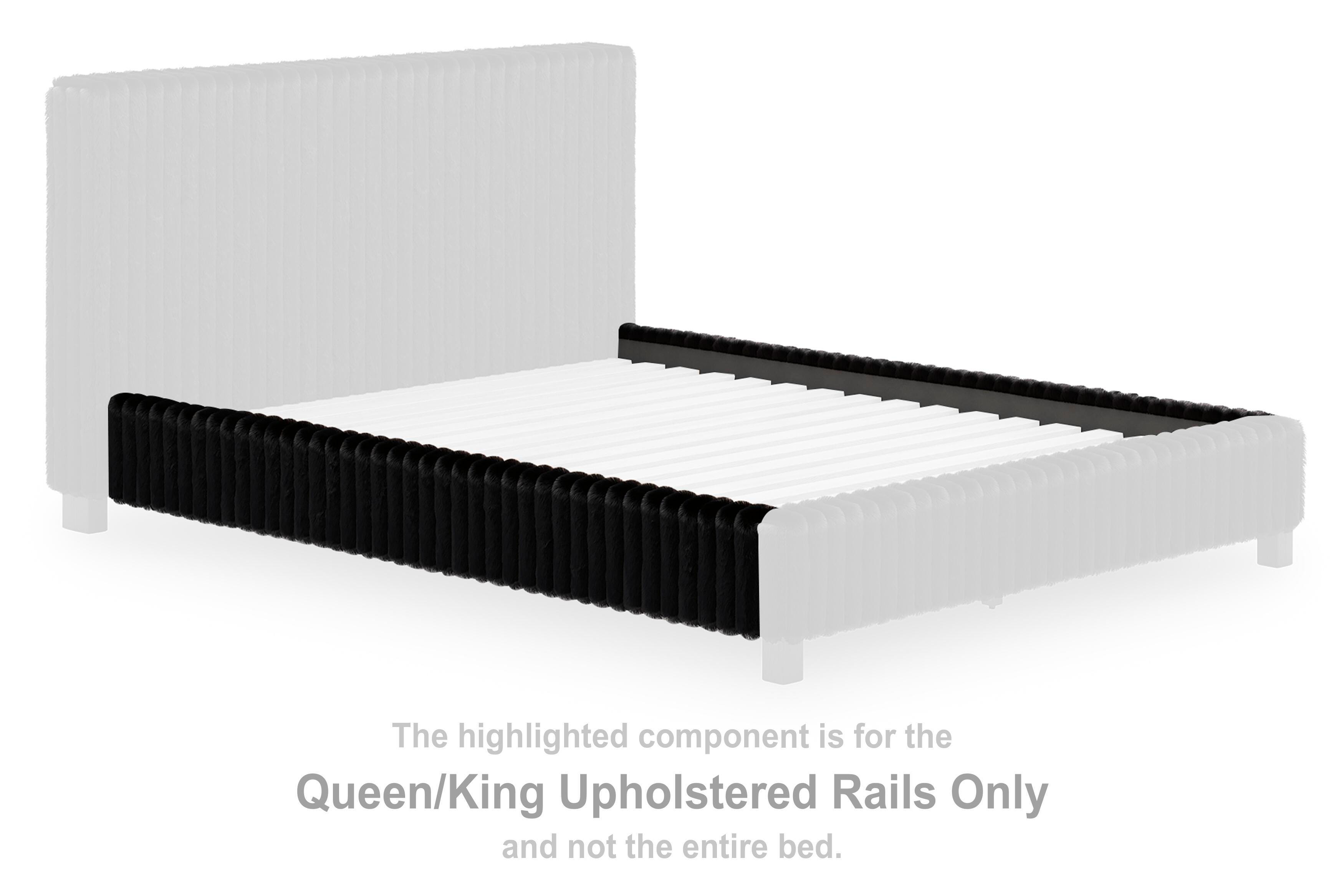 Zuraleus – Queen/King Upholstered Rails – Black