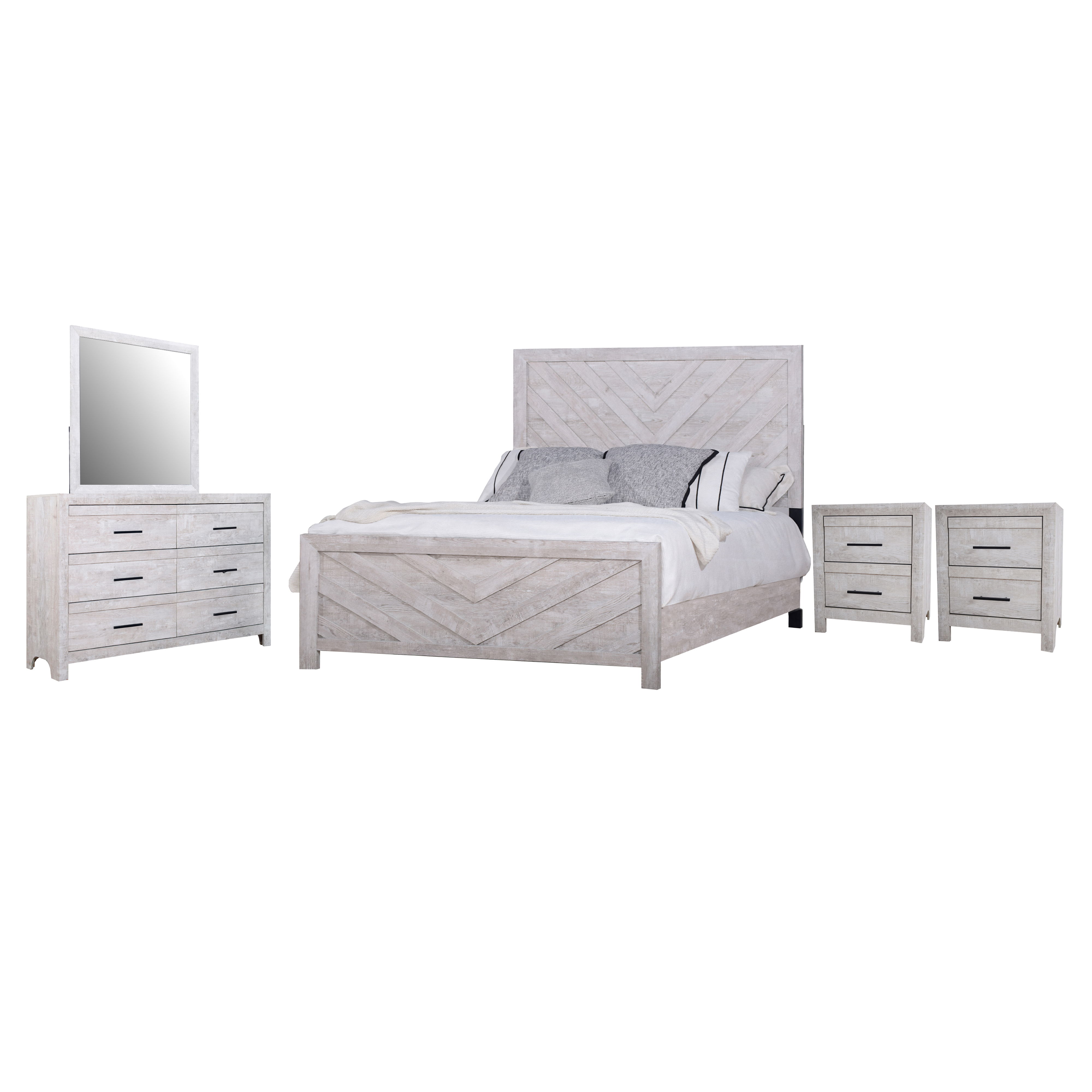 King · 5 Pc · Bed & Dresser & Mirror & 2 Nightstands