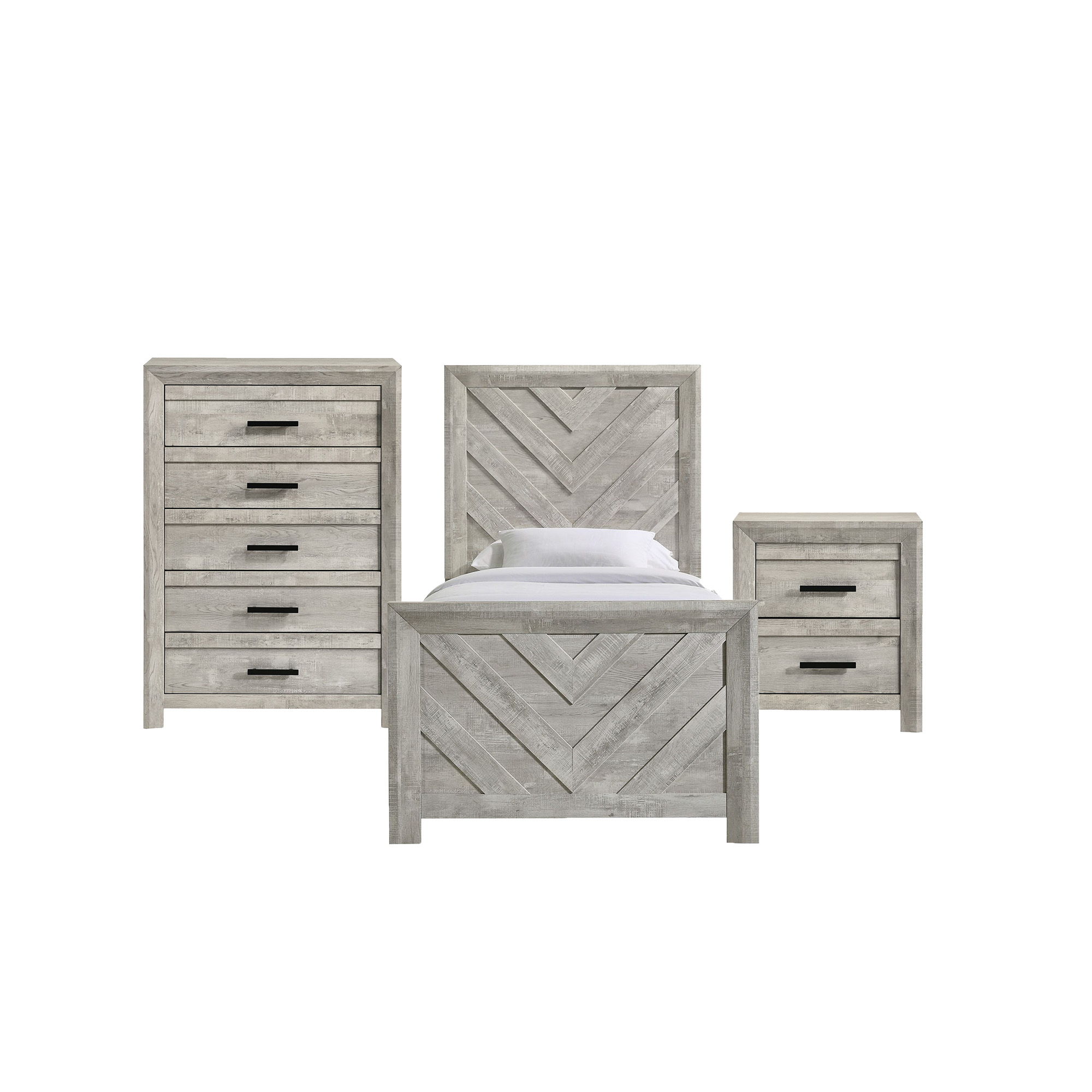 Eleanor - Twin Panel 3 Piece Bedroom Set - White