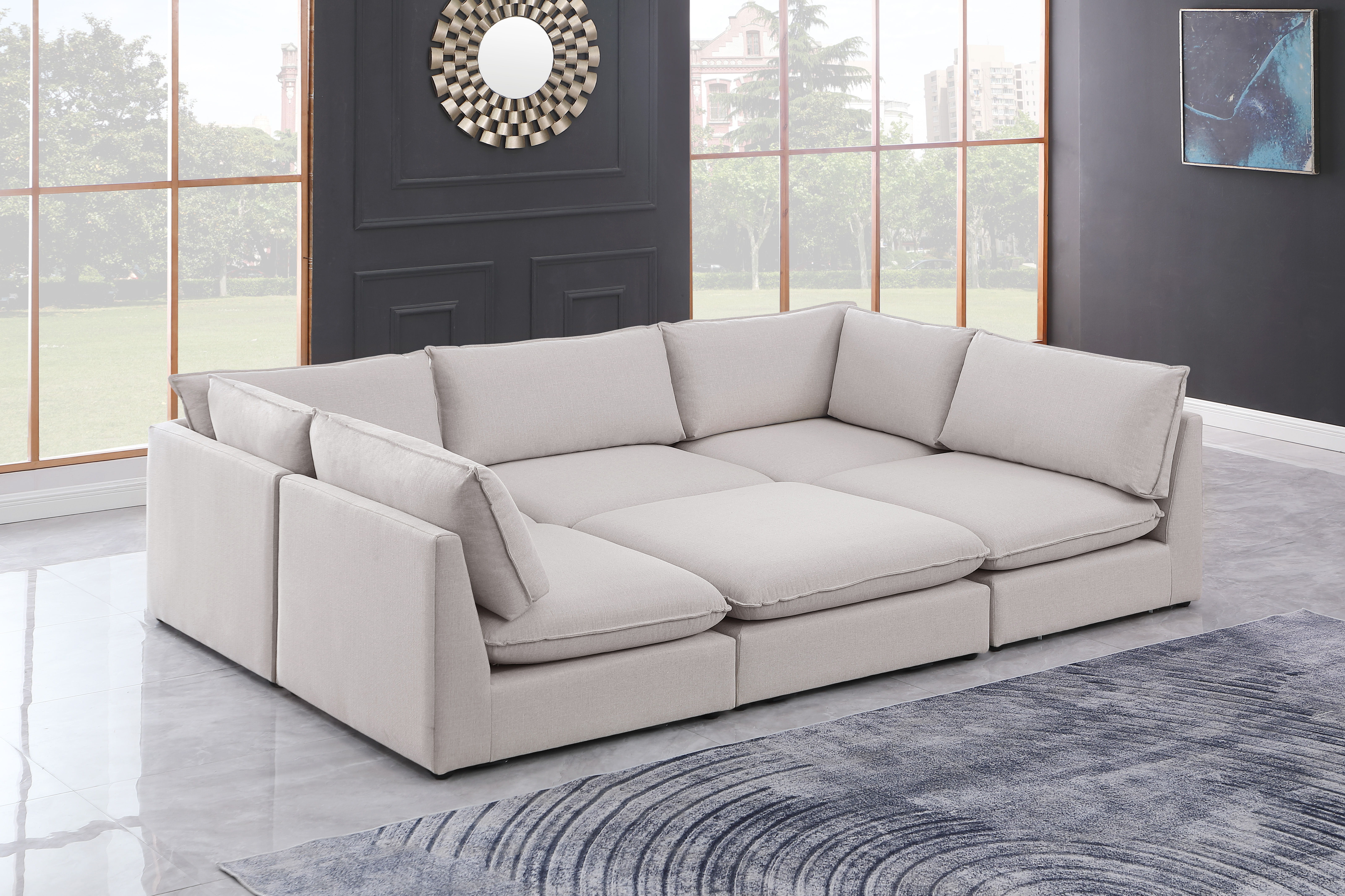 Mackenzie - 6 Piece Modular Sectional - Beige