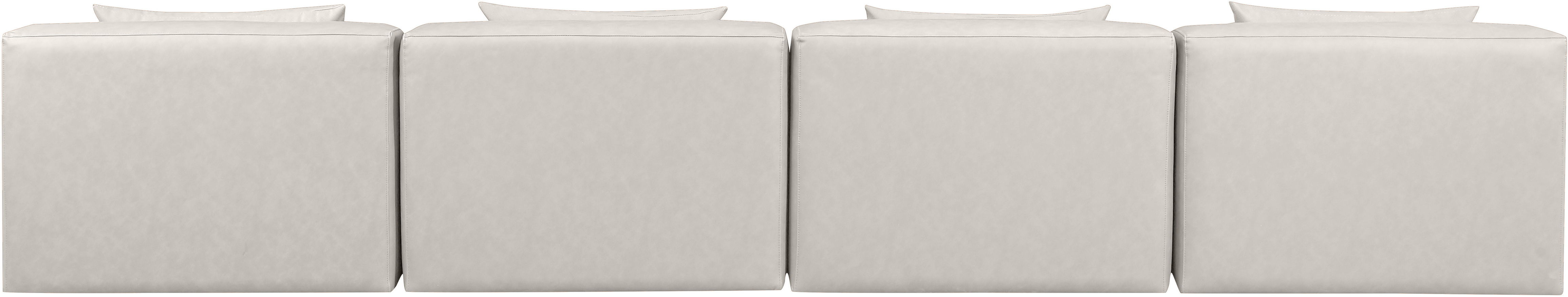 Cube - Modular 4 Piece Armless Sofa - Cream