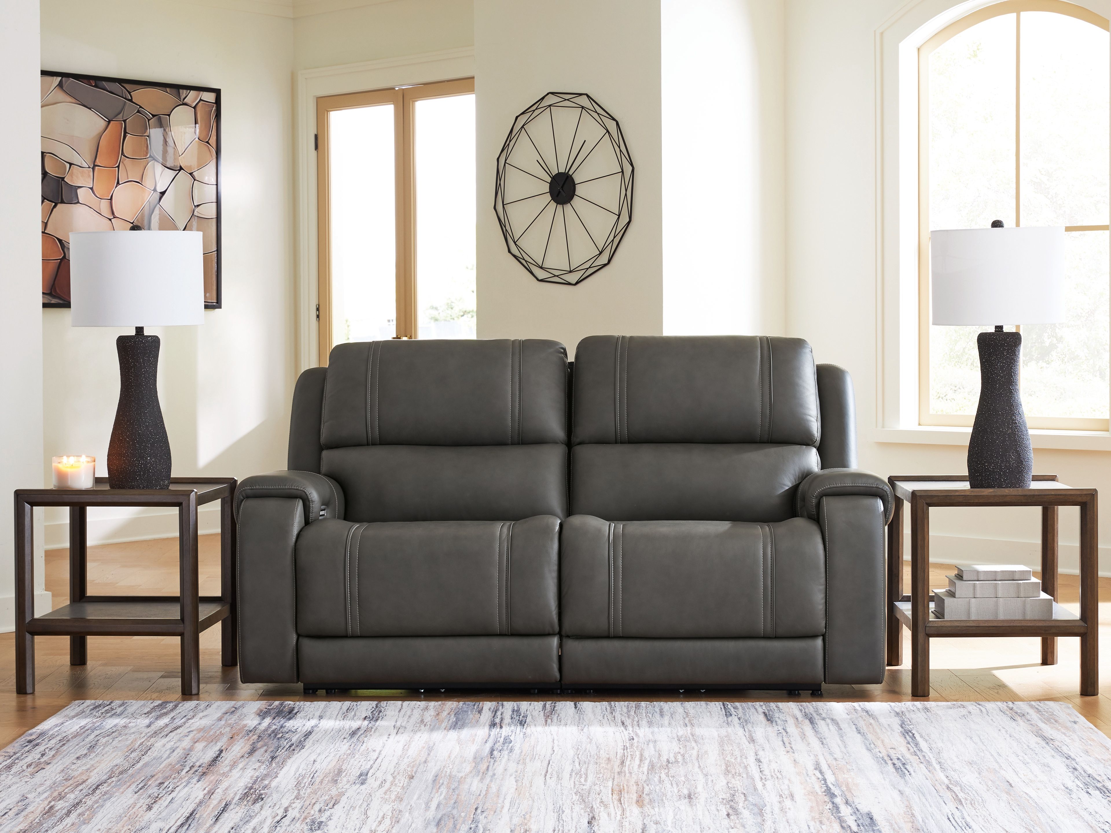 Ashley Furniture 5Z - Pittson - 2-Piece Power Reclining Sectional Loveseat - Anchor - Image 6