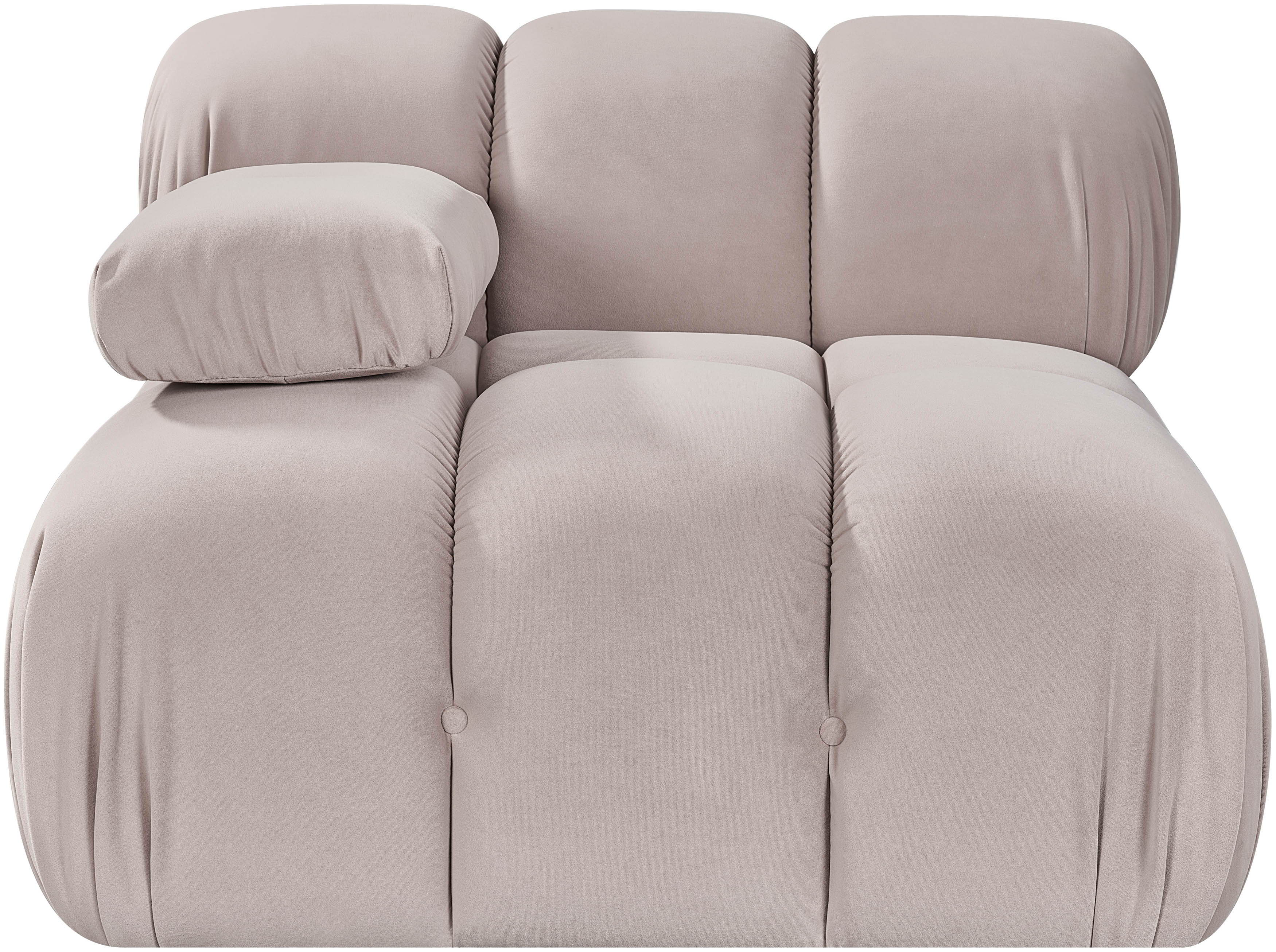 Orin - Velvet Performance Fabric Upholstered Modular Chair - Beige