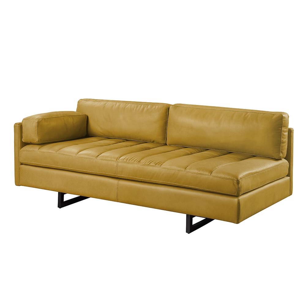 Radia - Sofa With Pillow - Turmeric Top Grain Leather, light brown