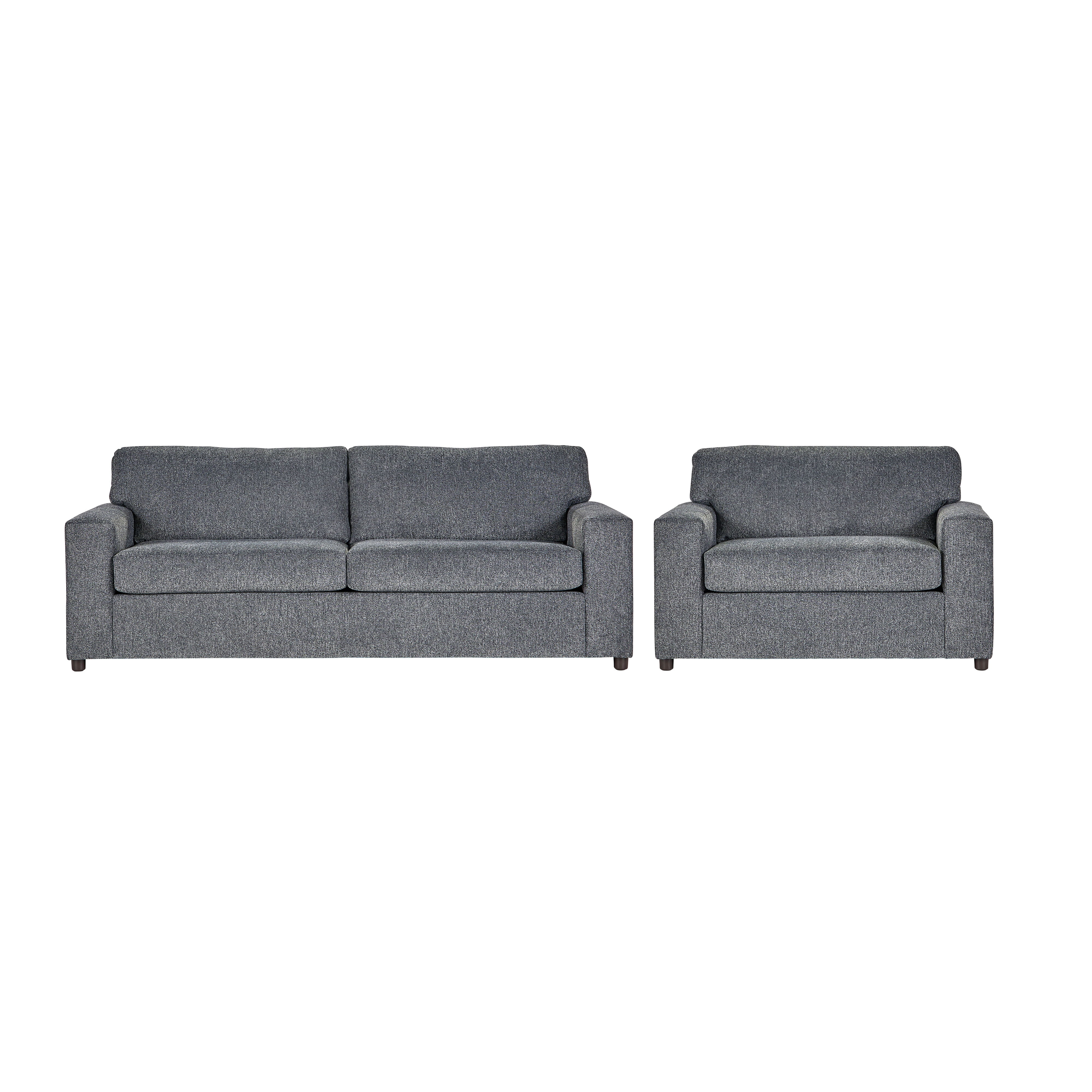 Kylo - 2 Piece Living Room Set (Sofa & Cuddle Chair) - Ash Gray